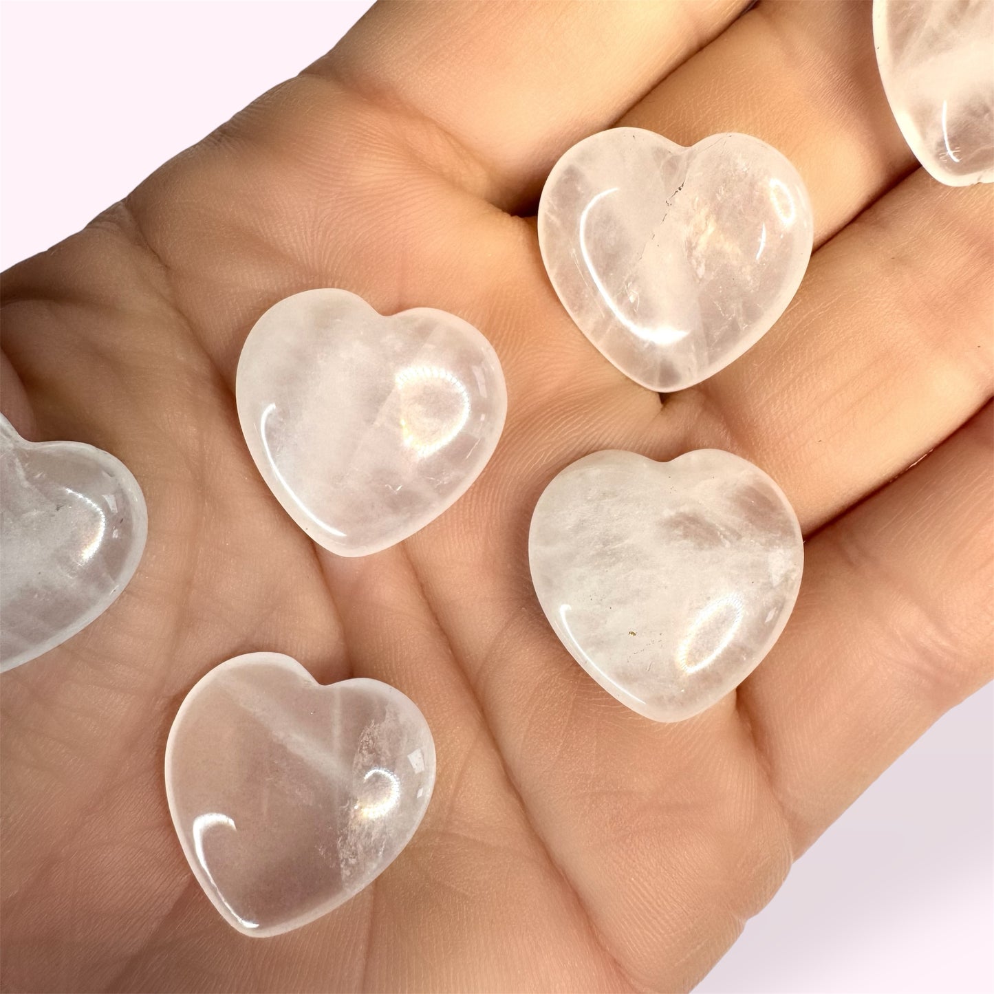 Mini Clear Quartz Heart - flat (2cm)