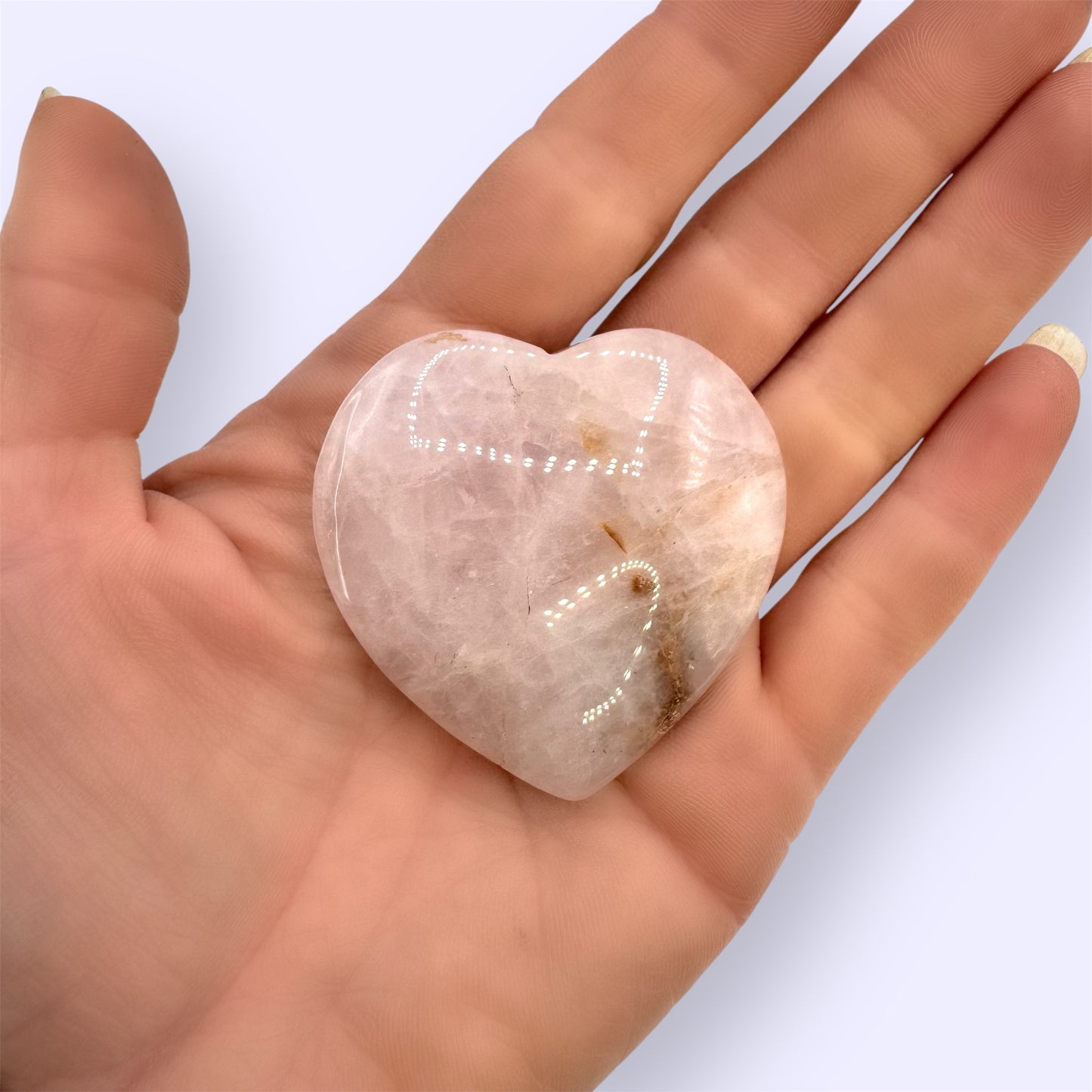 Rose Aura Quartz Heart - (4cm)