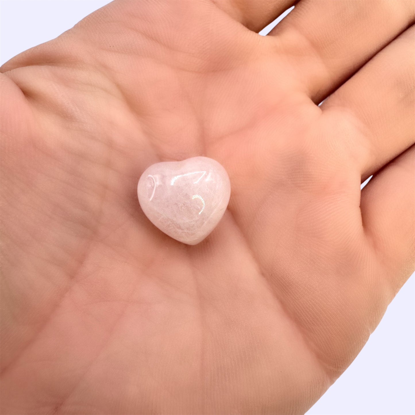 Mini Rose Quartz Heart - Puffy (1.5cm)