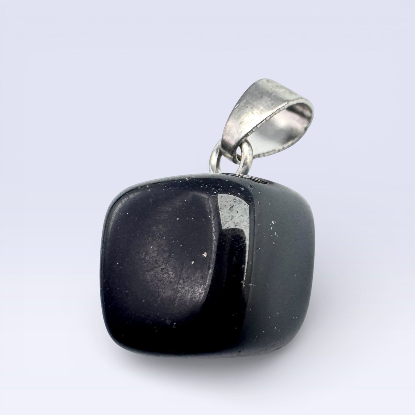 Black Obsidian Cube Pendant (1cm)