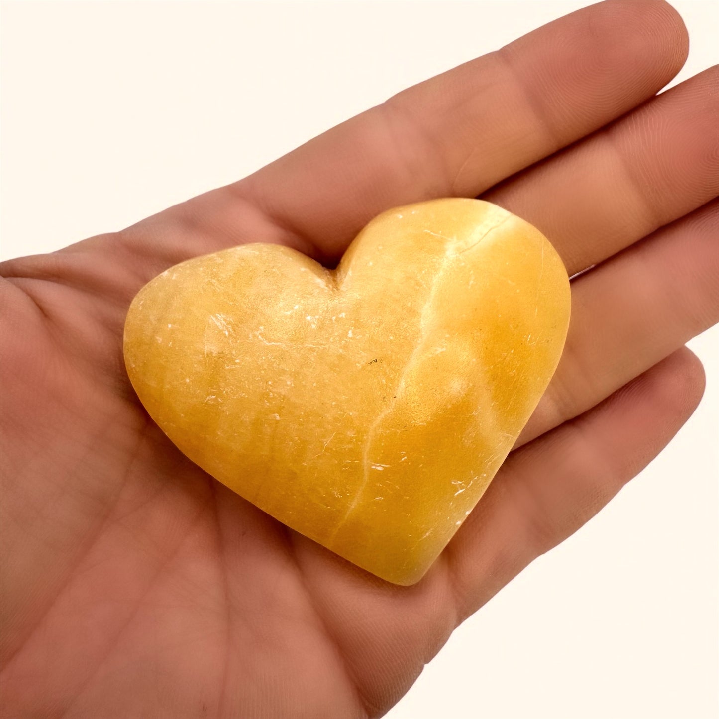 Large Yellow Calcite Heart (6cm)