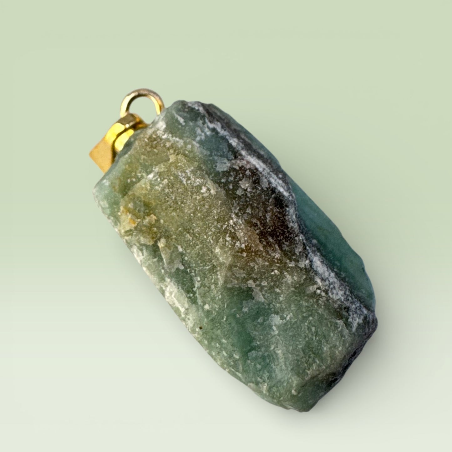 Emerald Rough Pendant with Gold Plated Bail