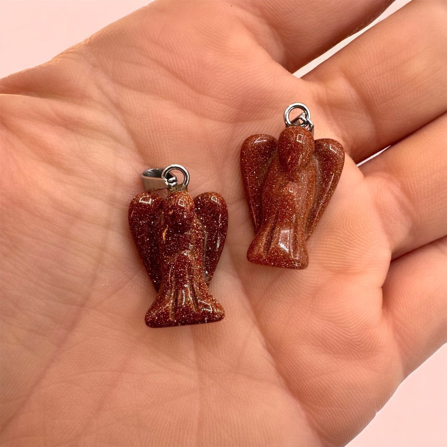 Goldstone Angel Pendant (2cm)