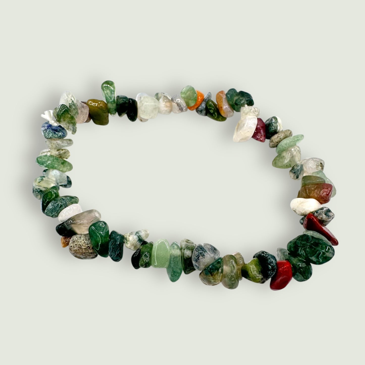 Moss Agate Chip Bracelet
