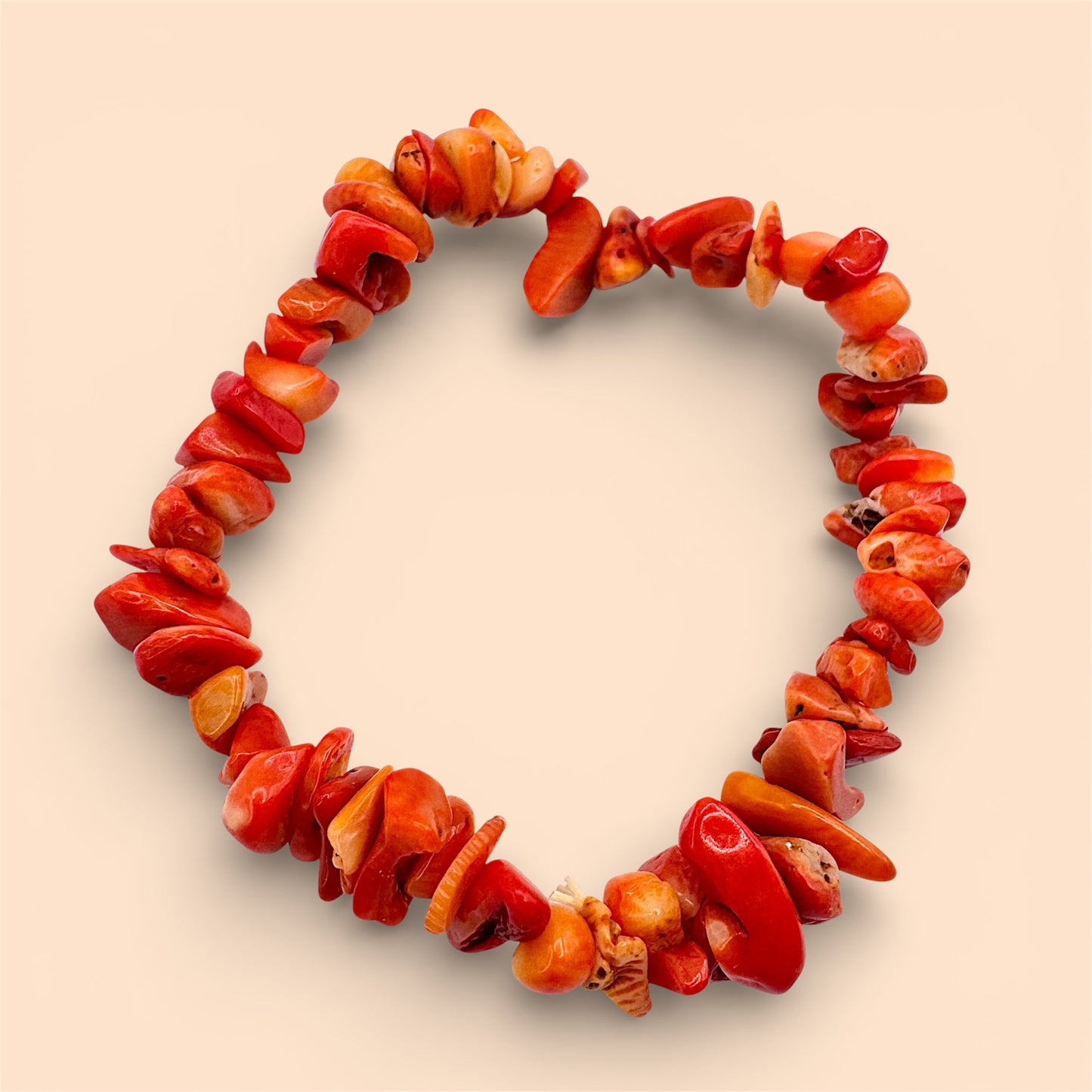 Red Coral Chip Bracelet