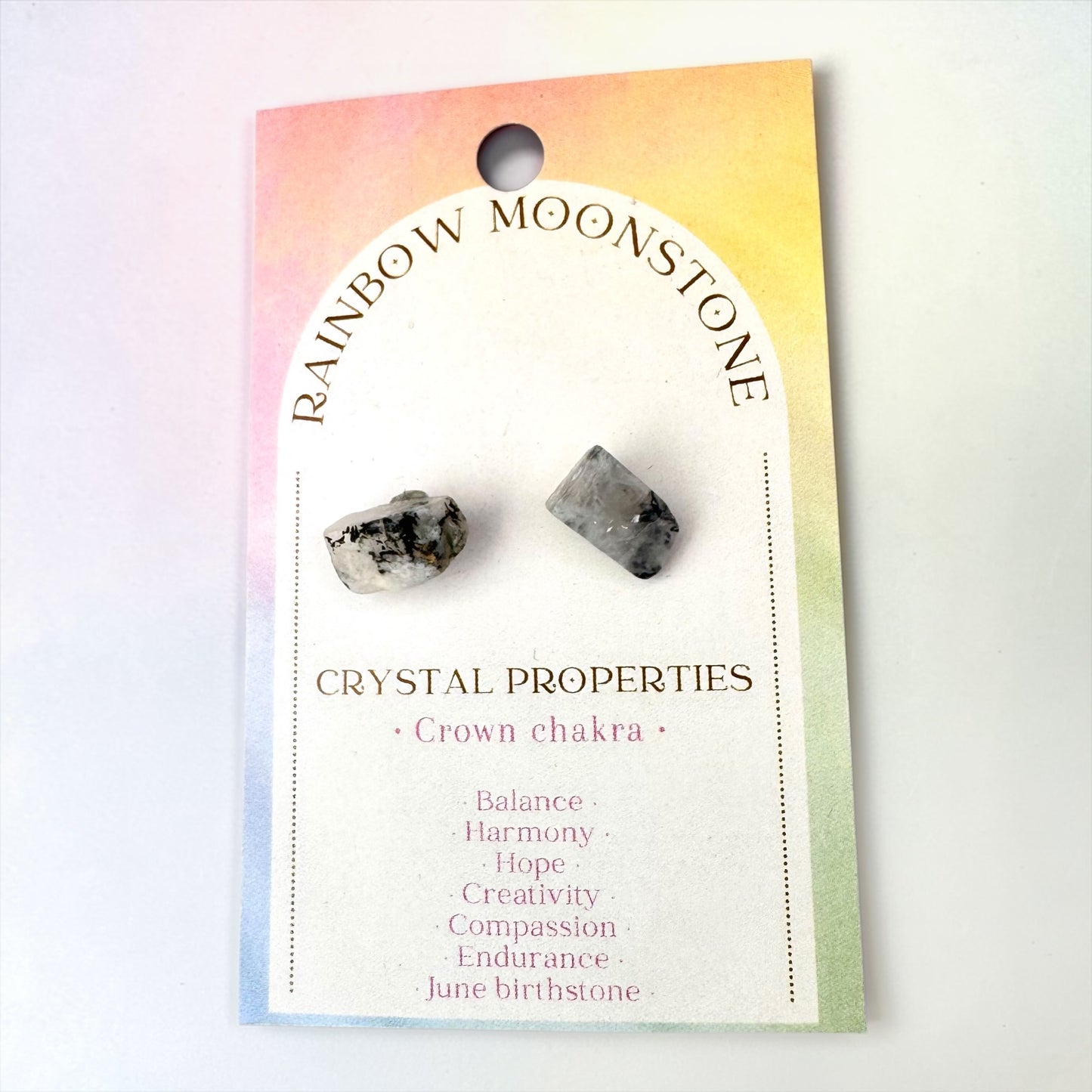 Rainbow Moonstone Chip Earrings