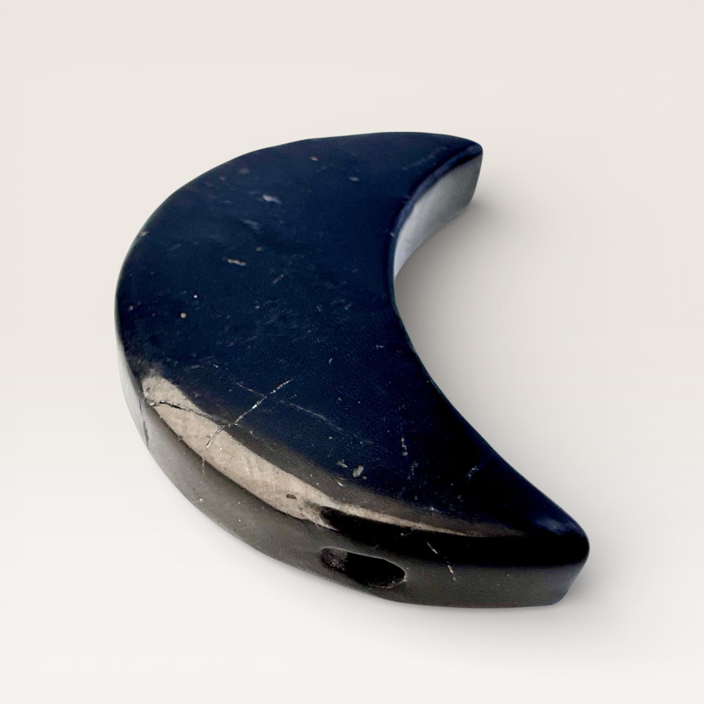 Shungite Moon Pendant