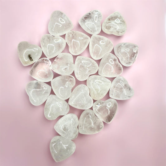 Mini Clear Quartz Heart - Puffy (1.5cm)