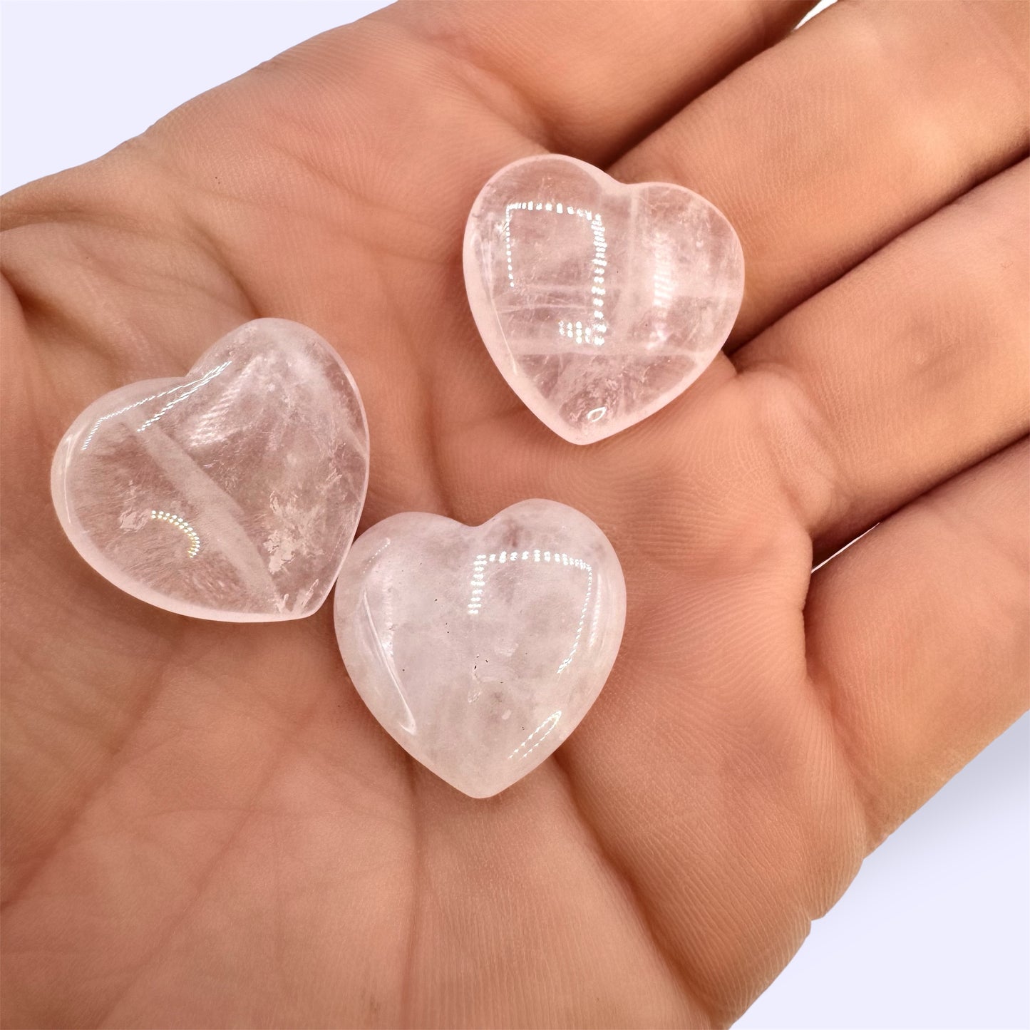 Mini Rose Quartz Heart - flat (2cm)