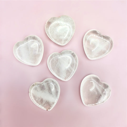 Mini Clear Quartz Heart - flat (2cm)