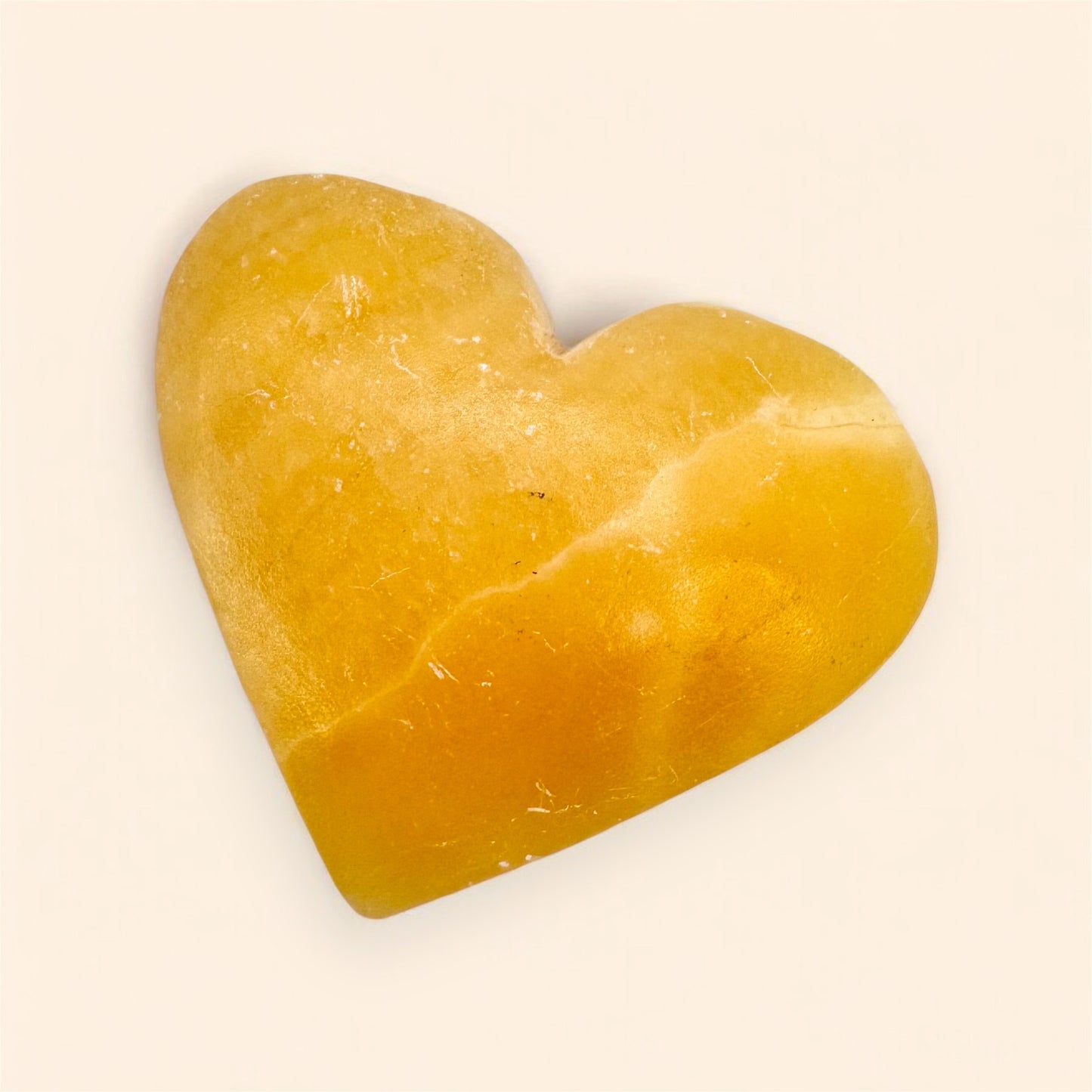 Large Yellow Calcite Heart (6cm)