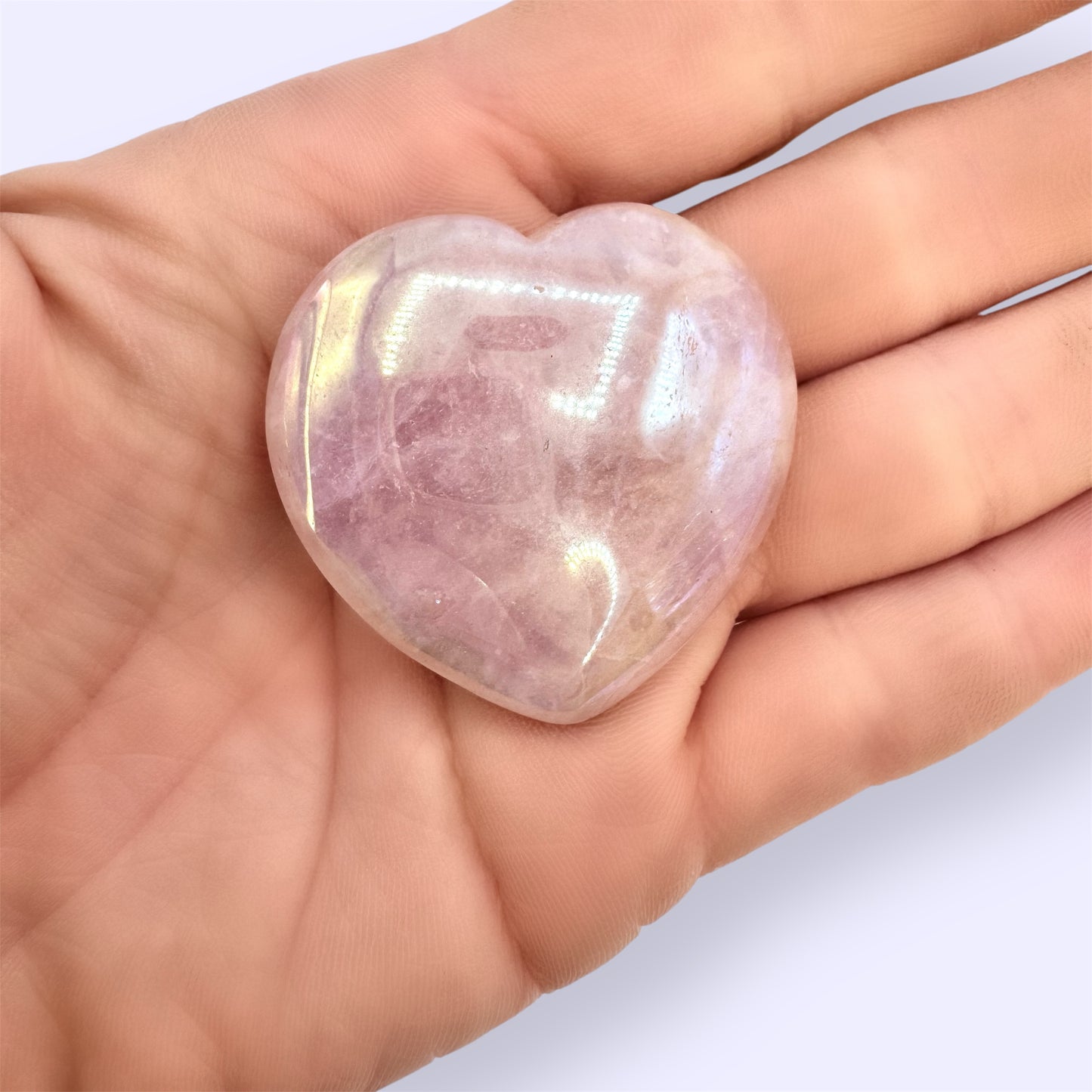 Rose Aura Quartz Heart - (4cm)