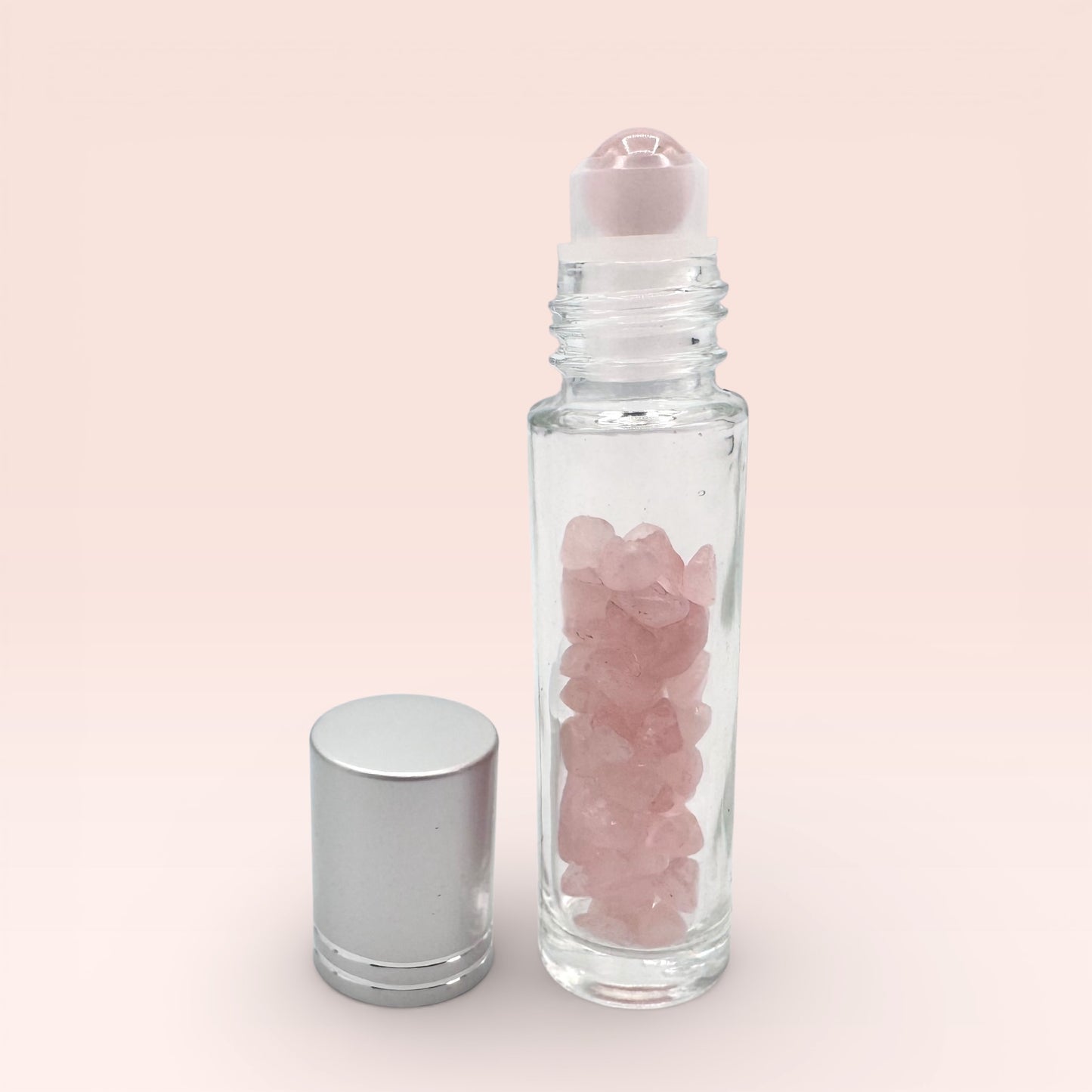 Rose Quartz Essential Oil Roller Bottle
