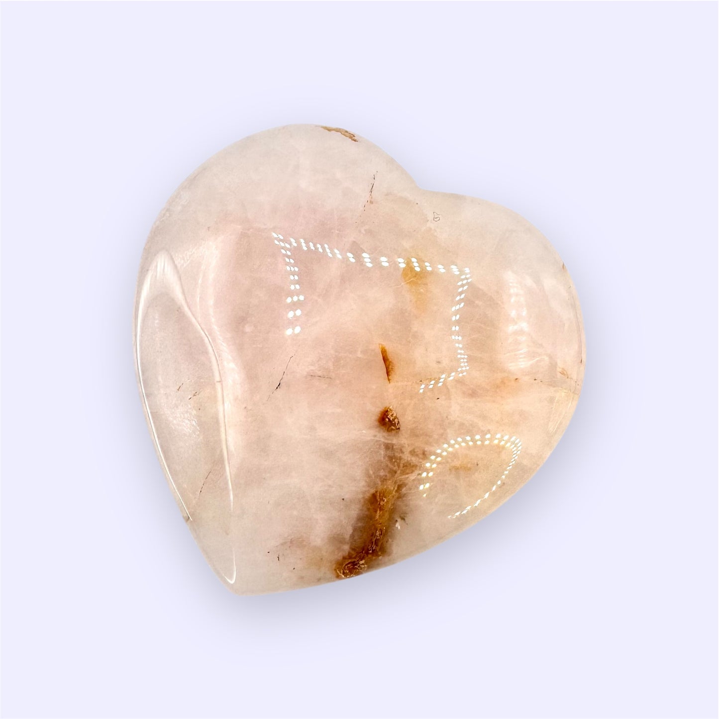 Rose Aura Quartz Heart - (4cm)