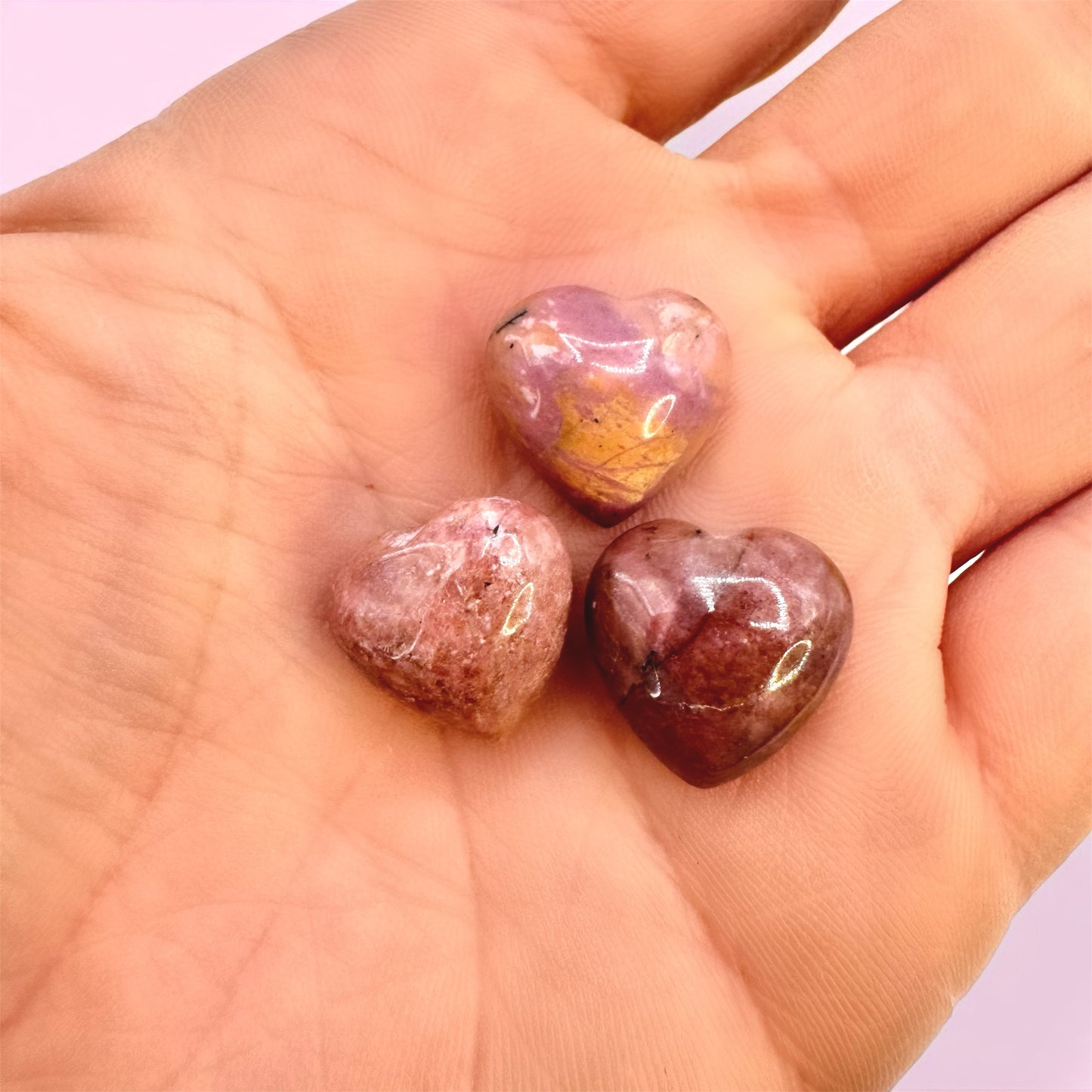 Mini Rhodonite Heart - Puffy (1.5cm)