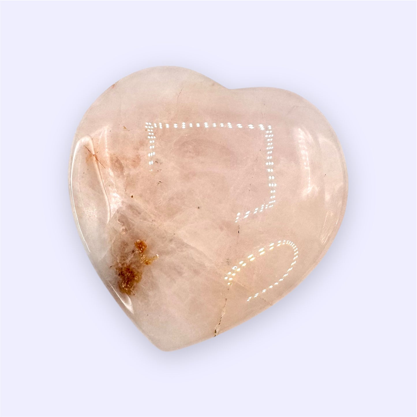 Rose Aura Quartz Heart - (4cm)