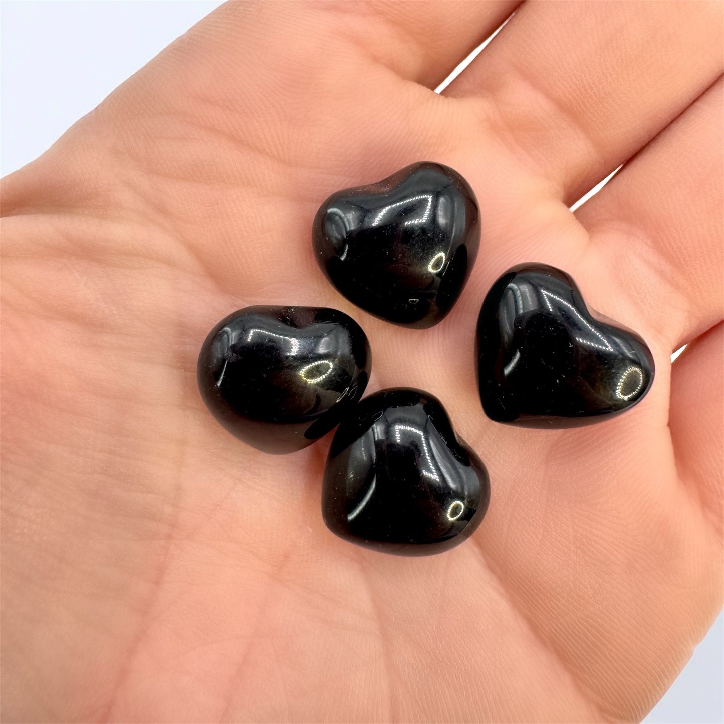 Mini Black Obsidian Heart - Puffy (1.5cm)