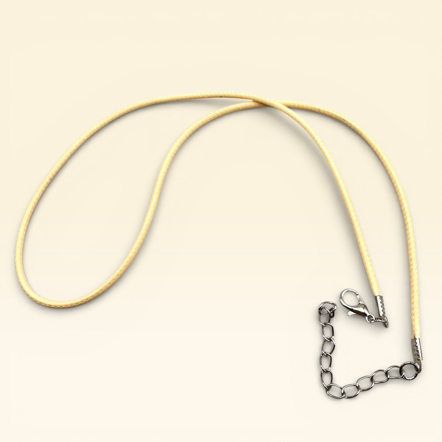 Beige Wax Cord Necklace