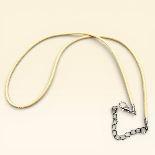 Beige Wax Cord Necklace