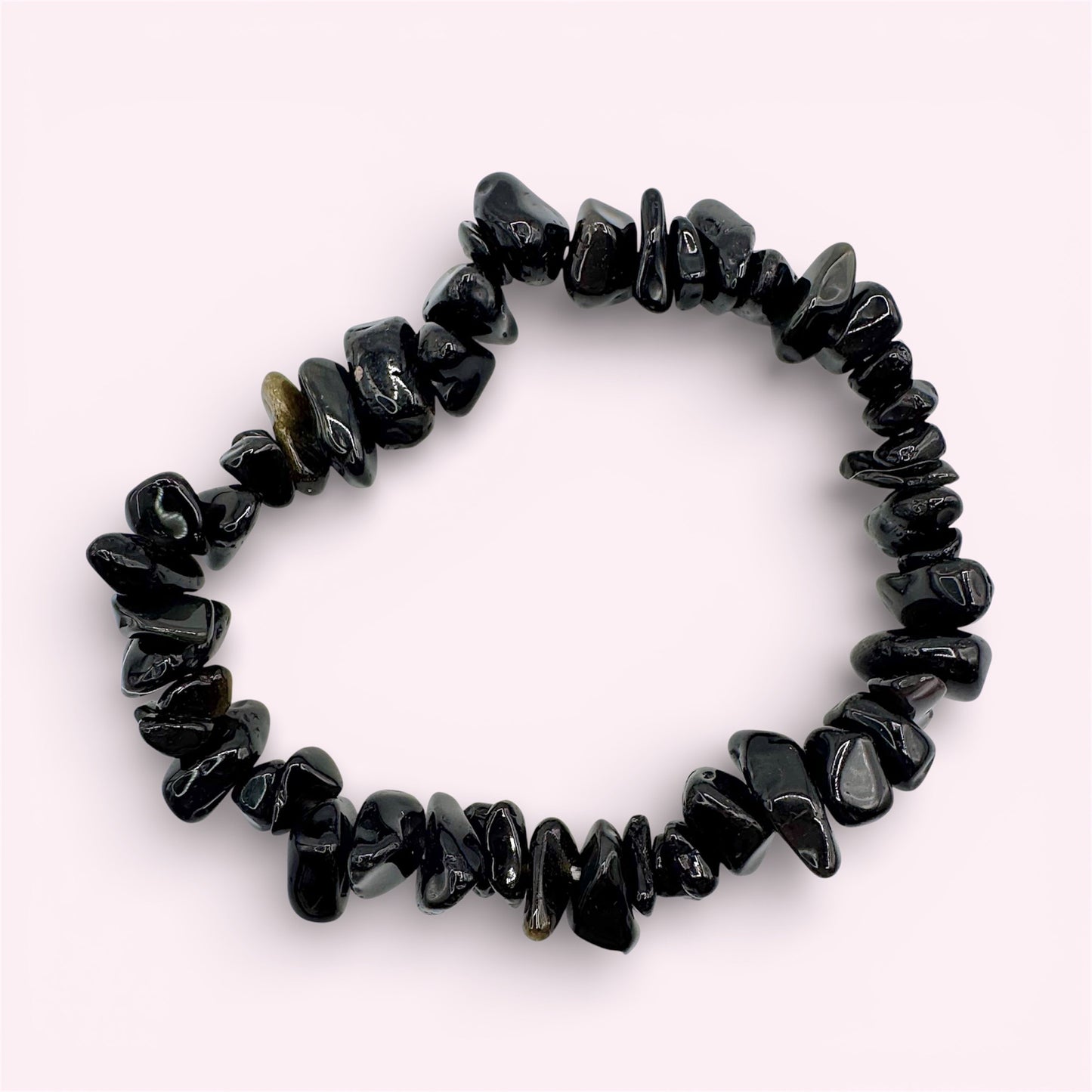 Black Obsidian Chip Bracelet