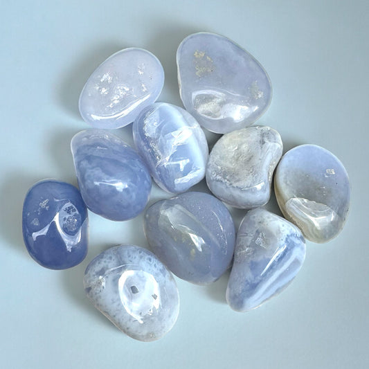 Blue Chalcedony tumblestone