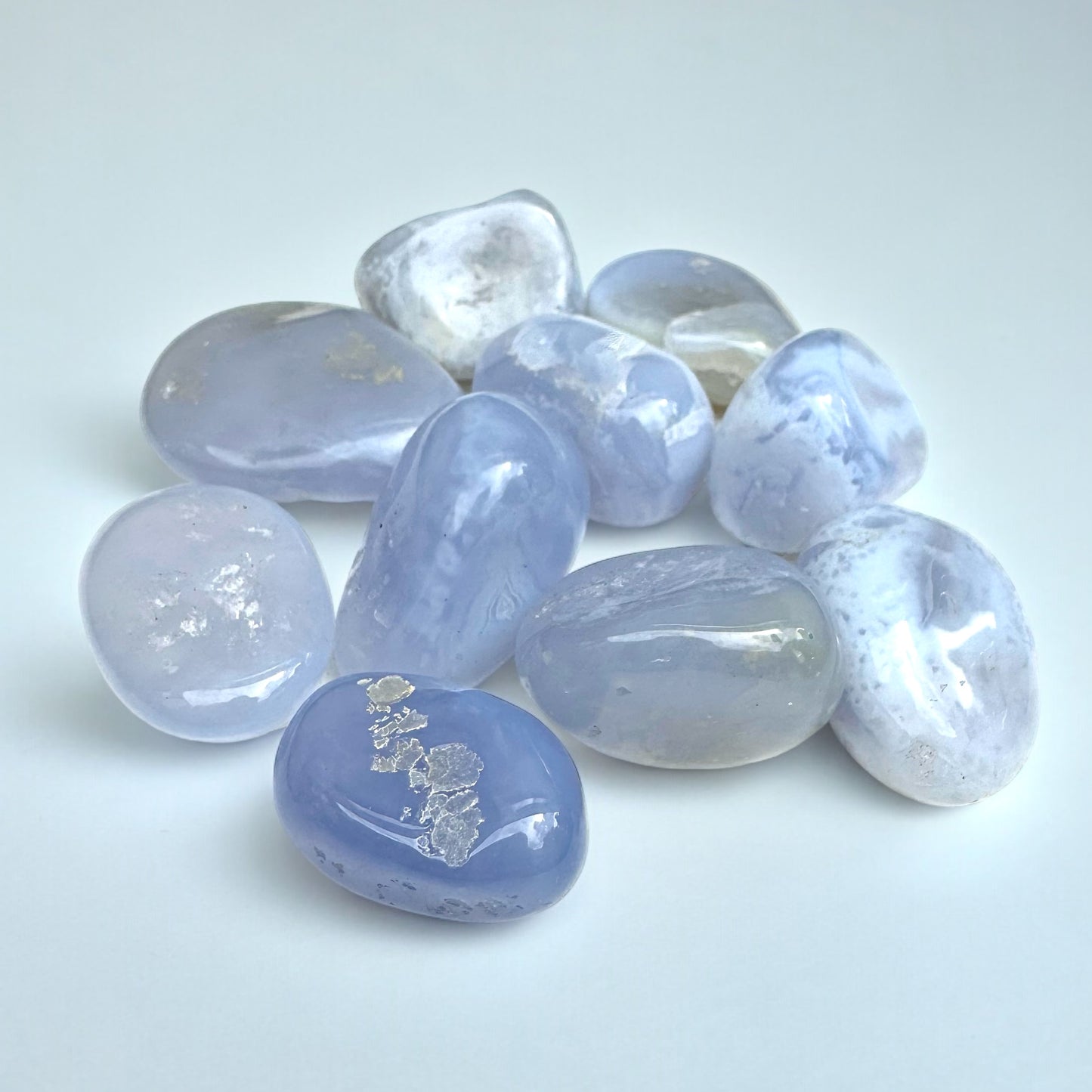 Blue Chalcedony tumblestone