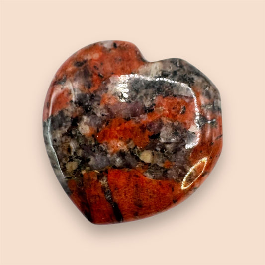 Sesame Jasper Heart - 2.6cm