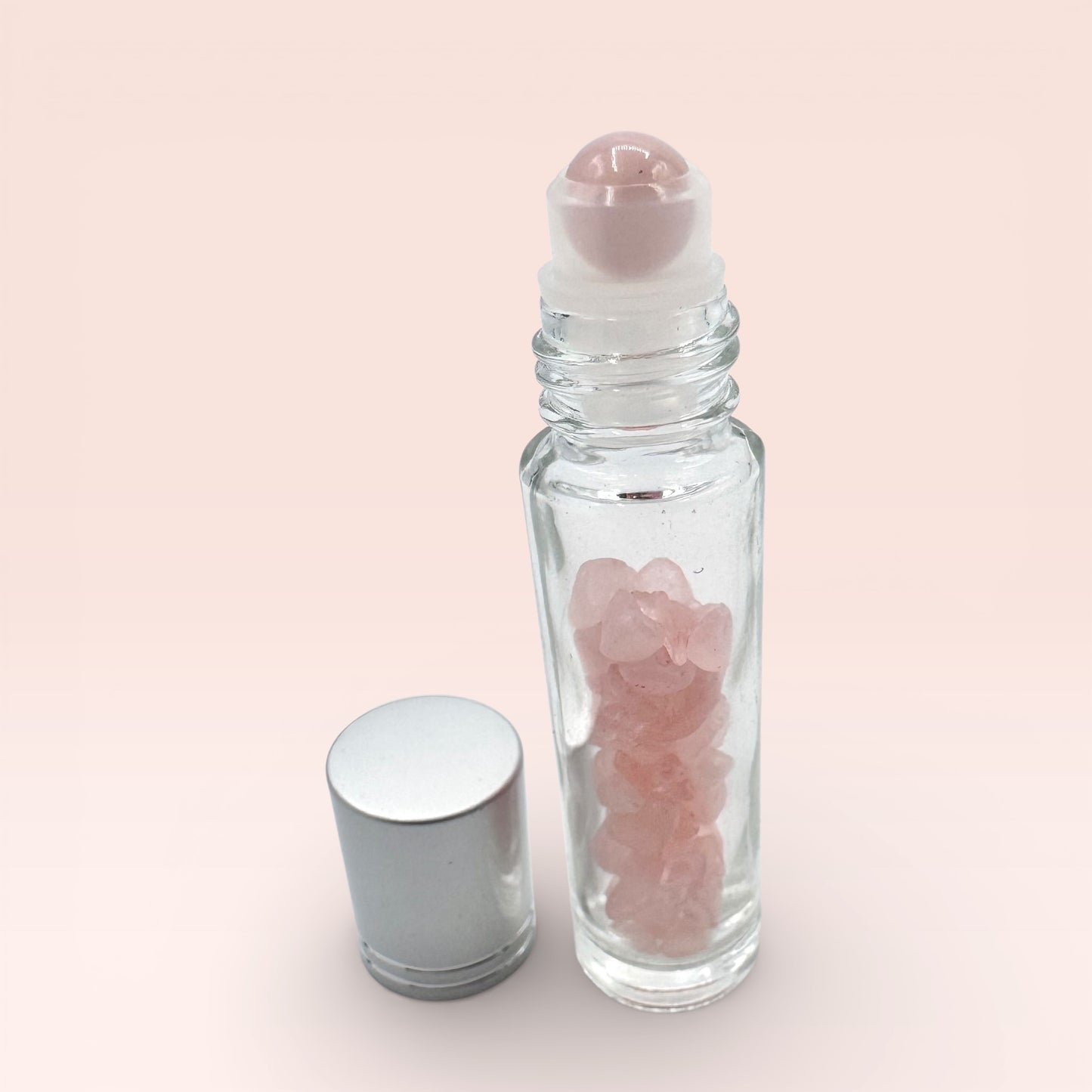Rose Quartz Essential Oil Roller Bottle
