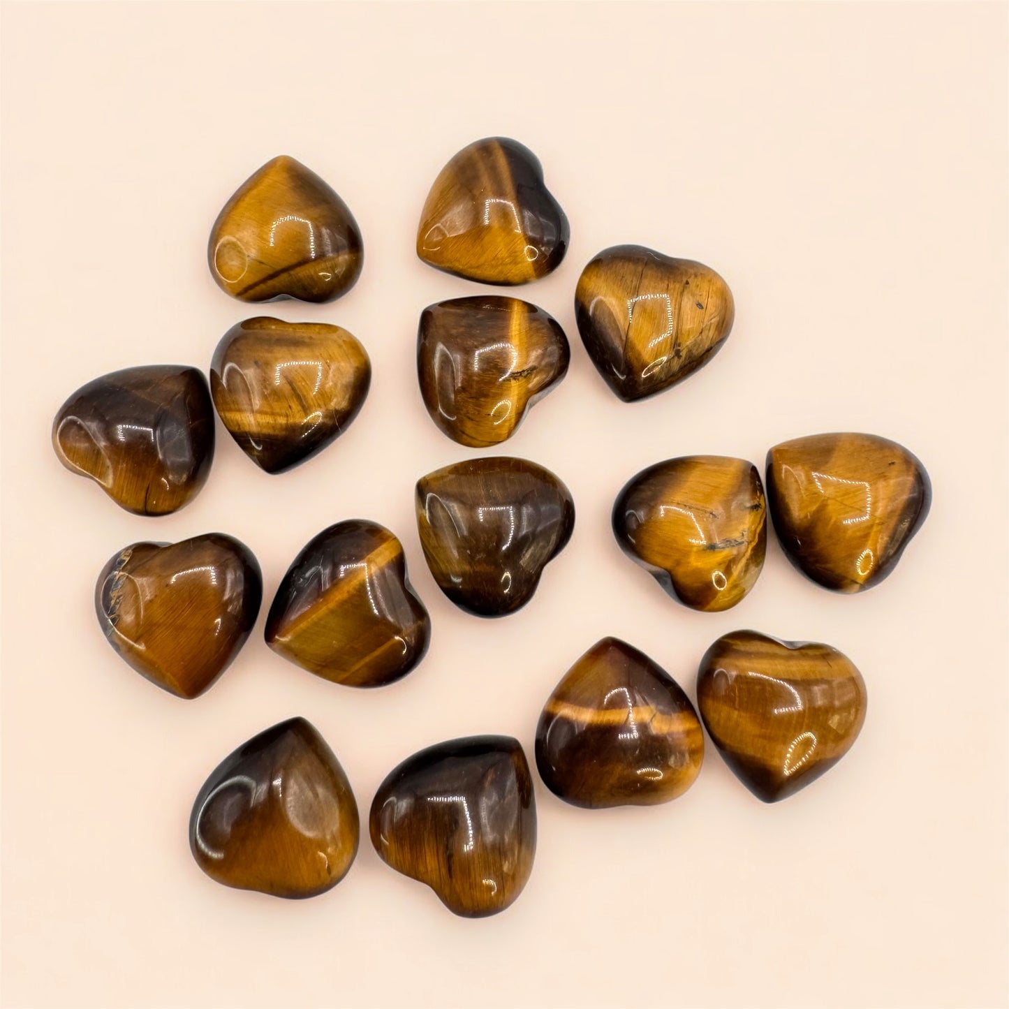 Mini Tiger's Eye Heart - Puffy (1.5cm)