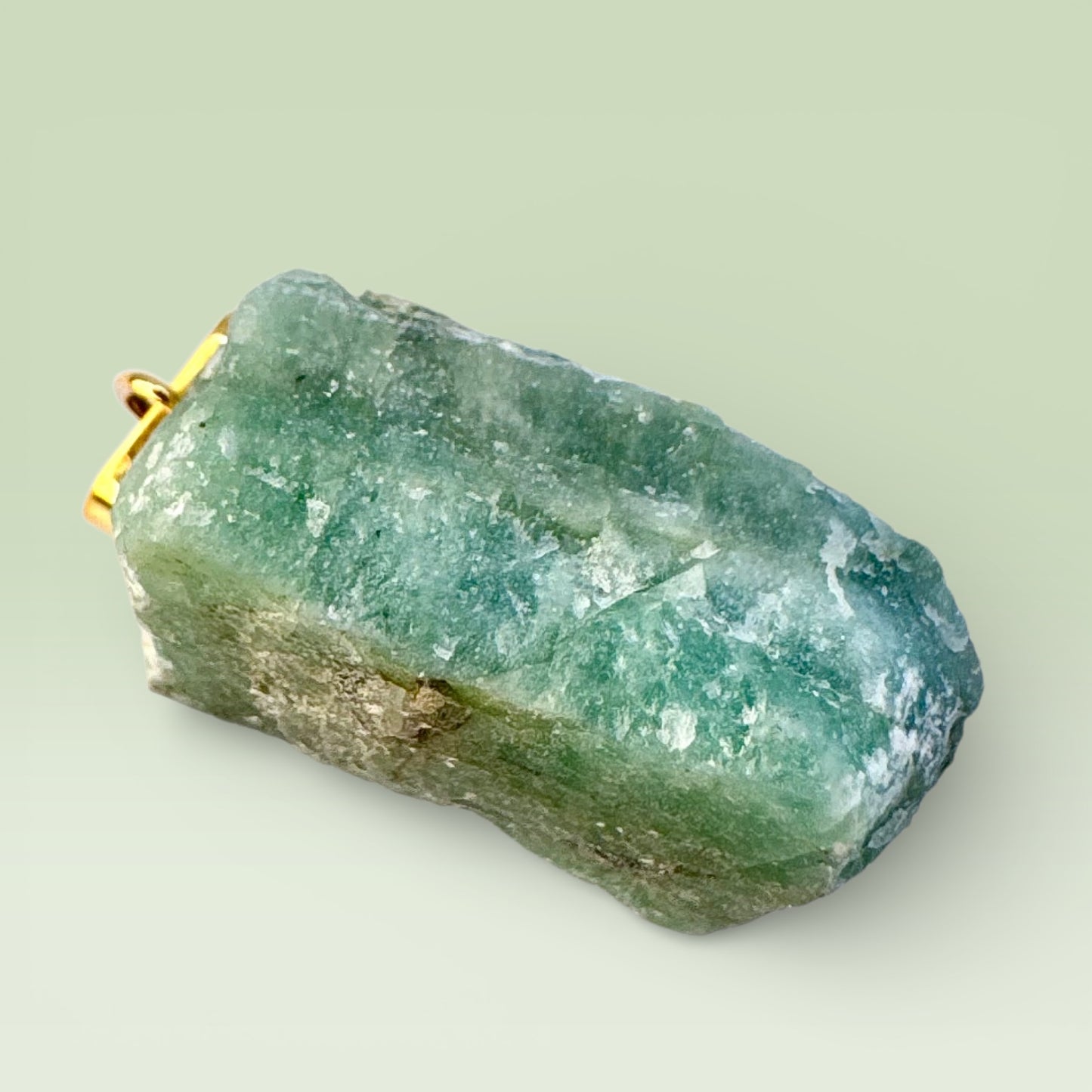 Emerald Rough Pendant with Gold Plated Bail