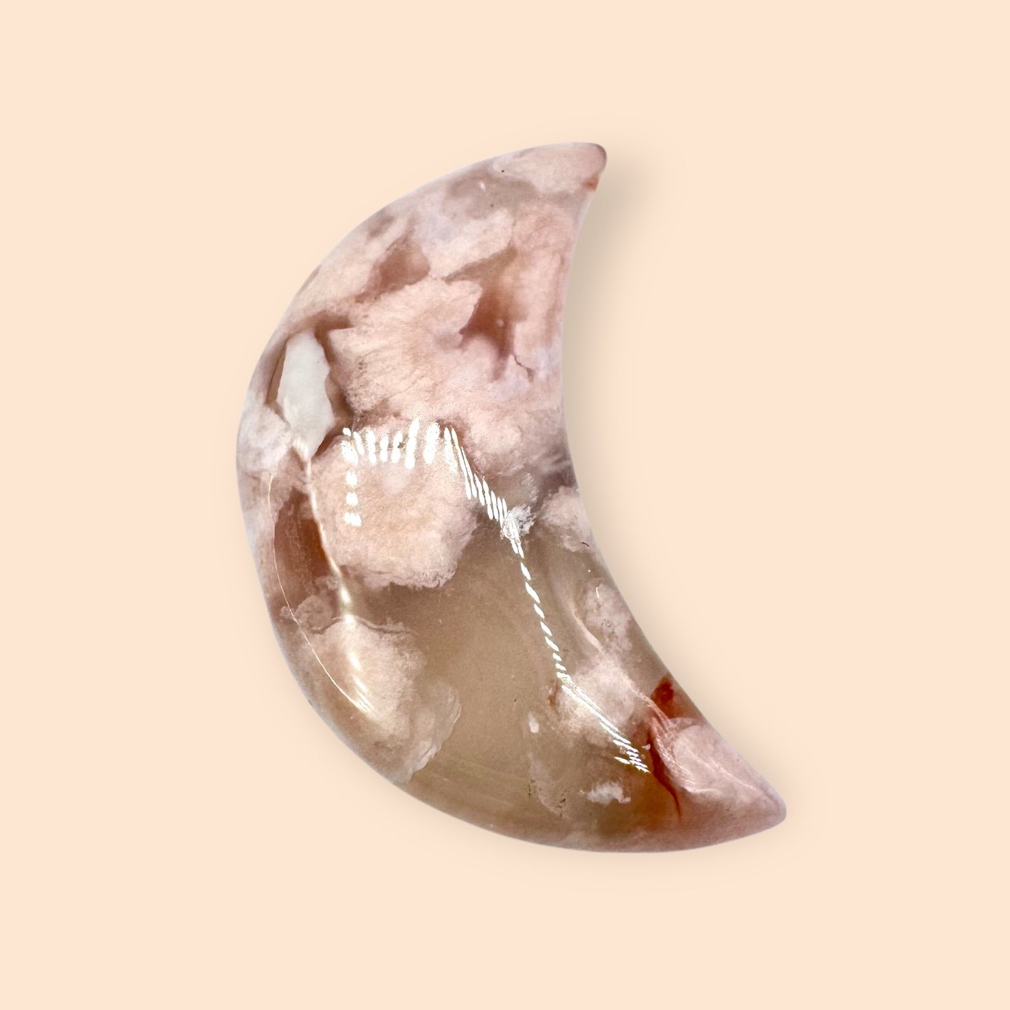 Flower Agate Moon (3.2cm)