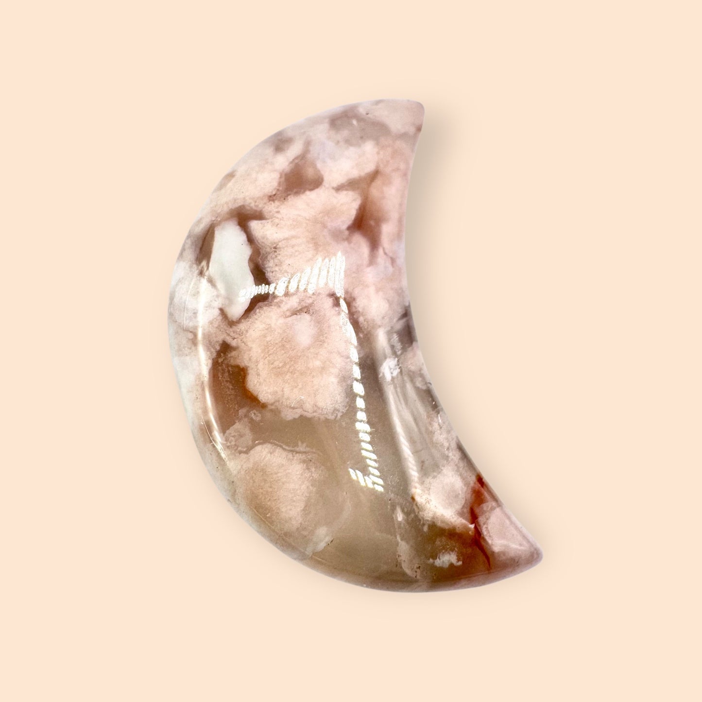 Flower Agate Moon (3.2cm)