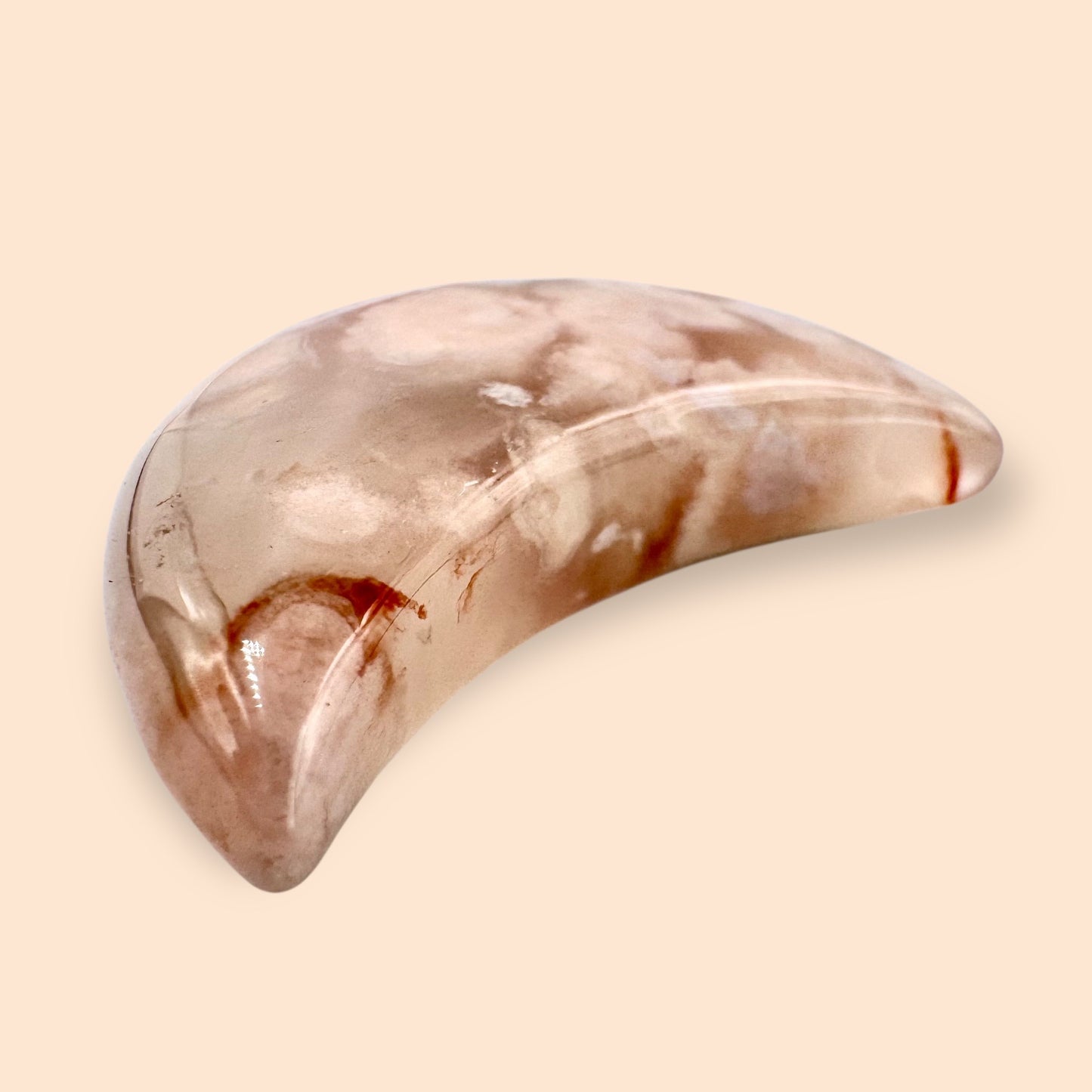 Flower Agate Moon (3.2cm)