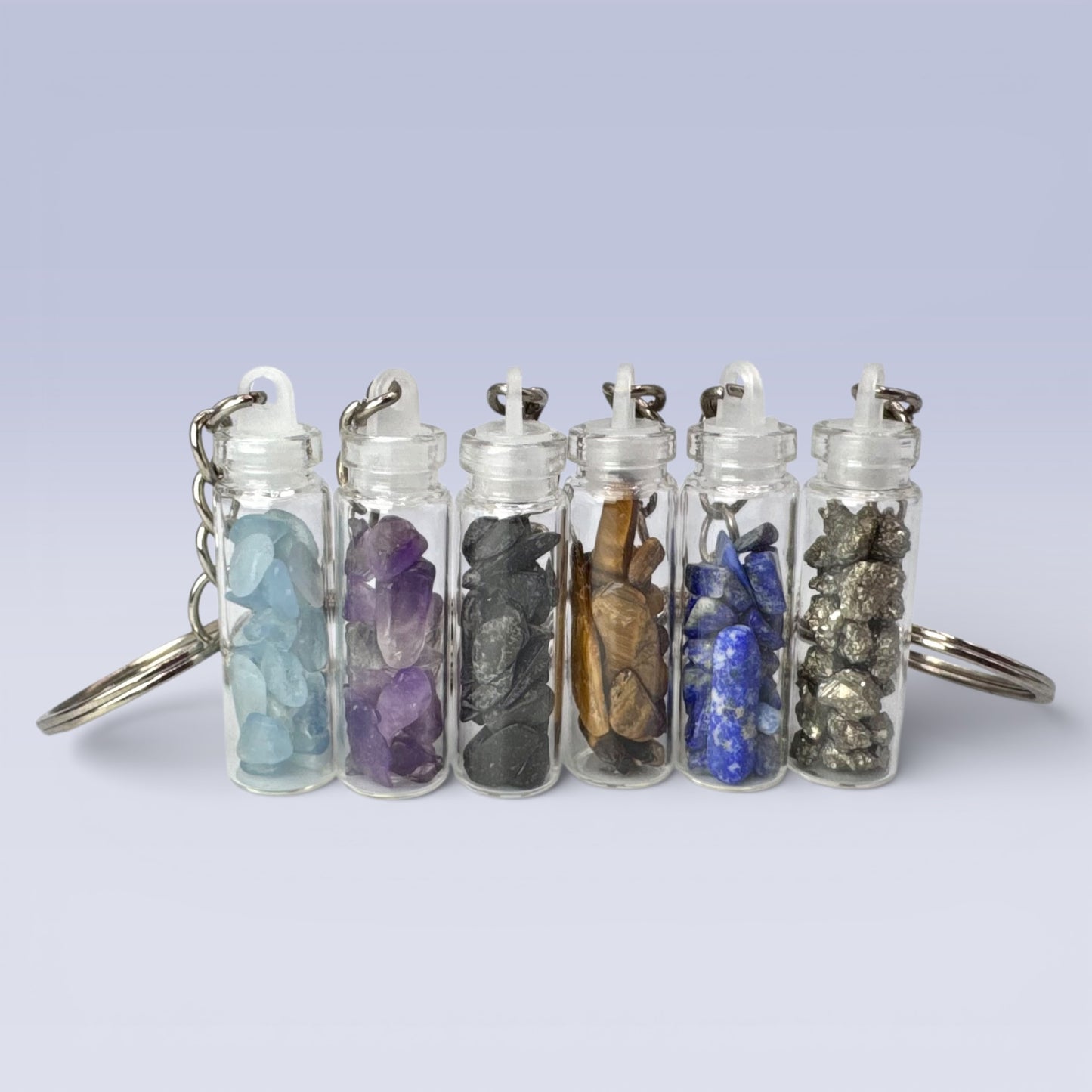 Crystal Chip Bottle Keyrings (4cm)