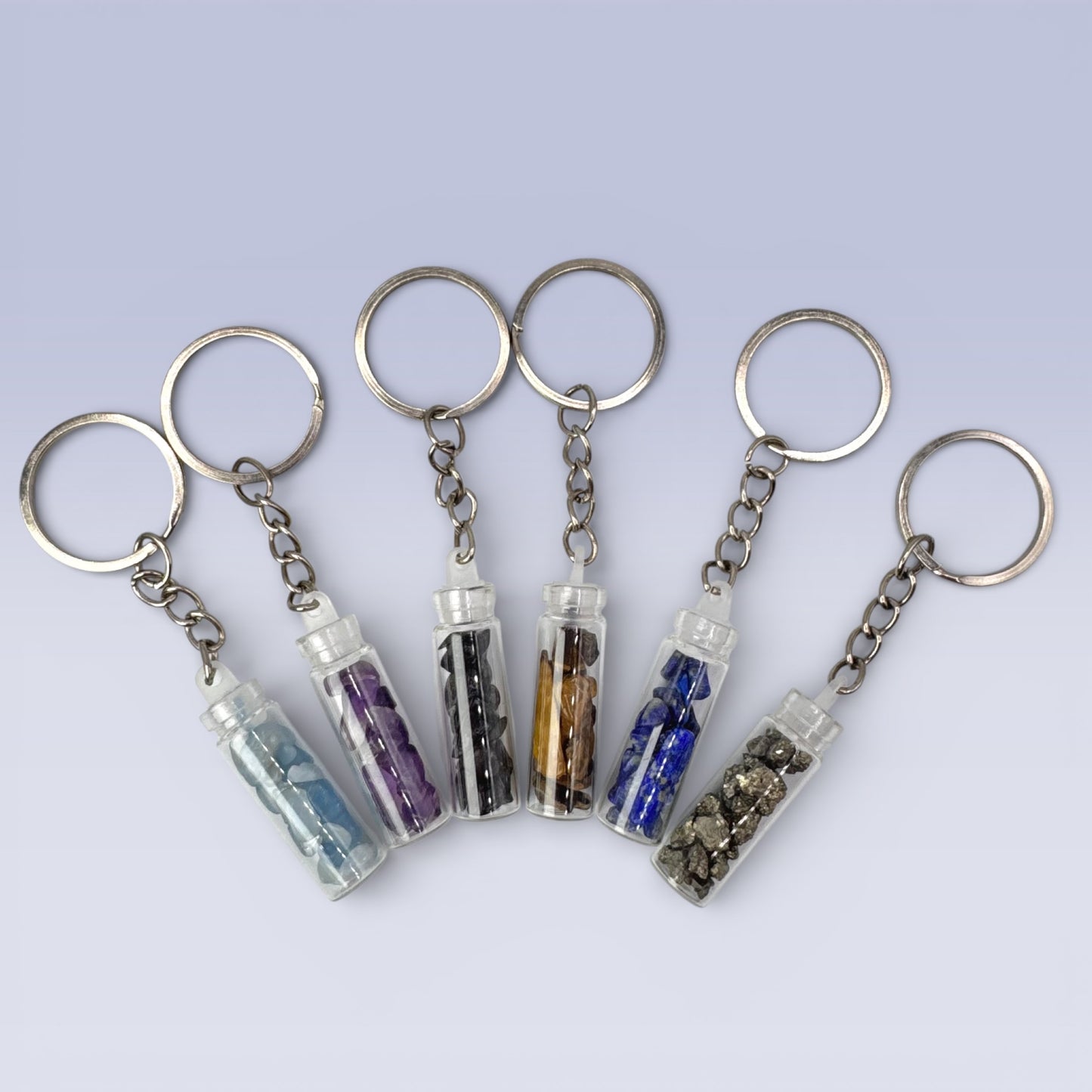 Crystal Chip Bottle Keyrings (4cm)