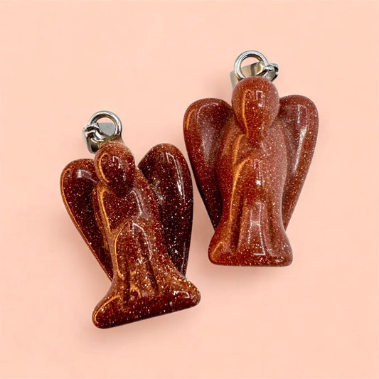 Goldstone Angel Pendant (2cm)