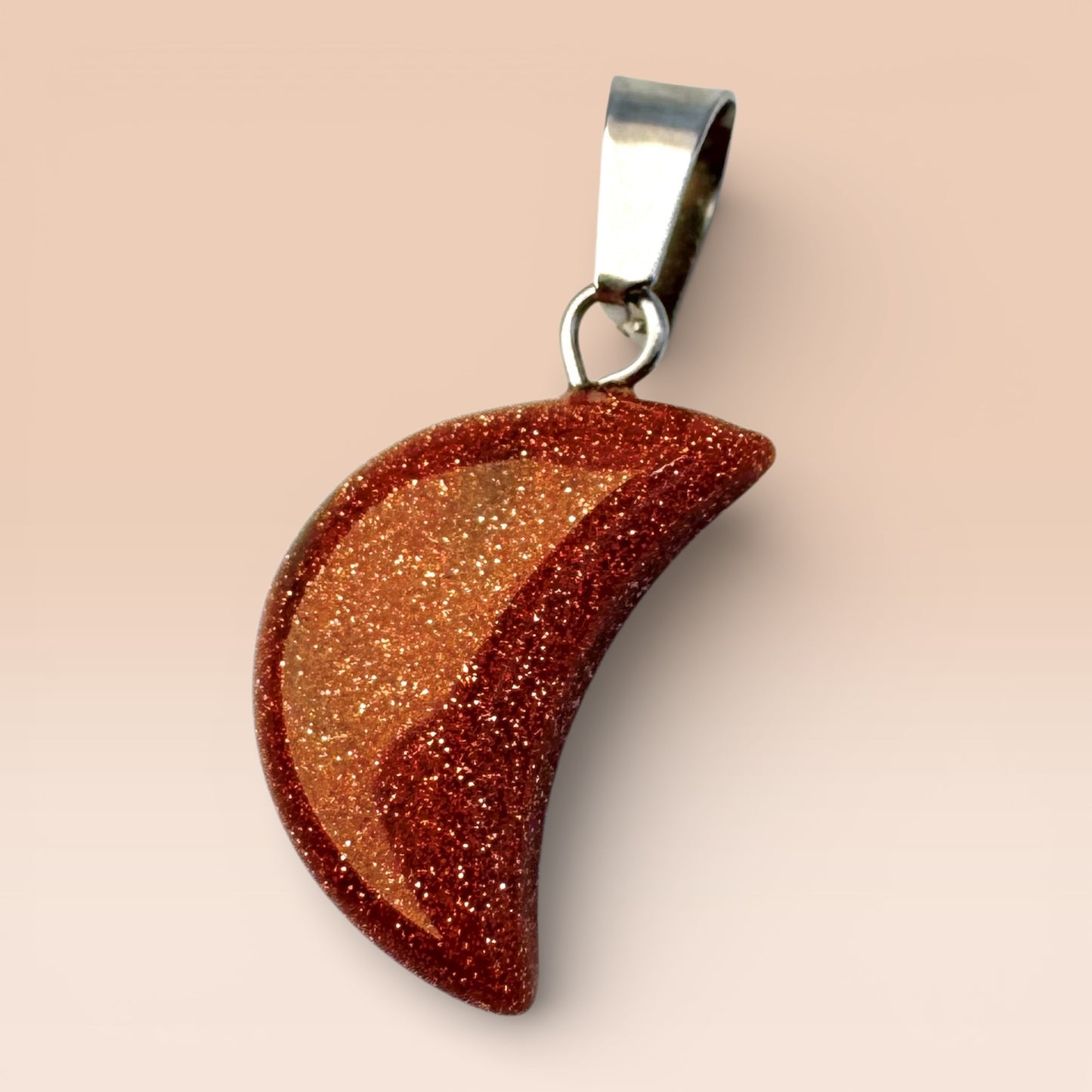 Goldstone Moon Pendant