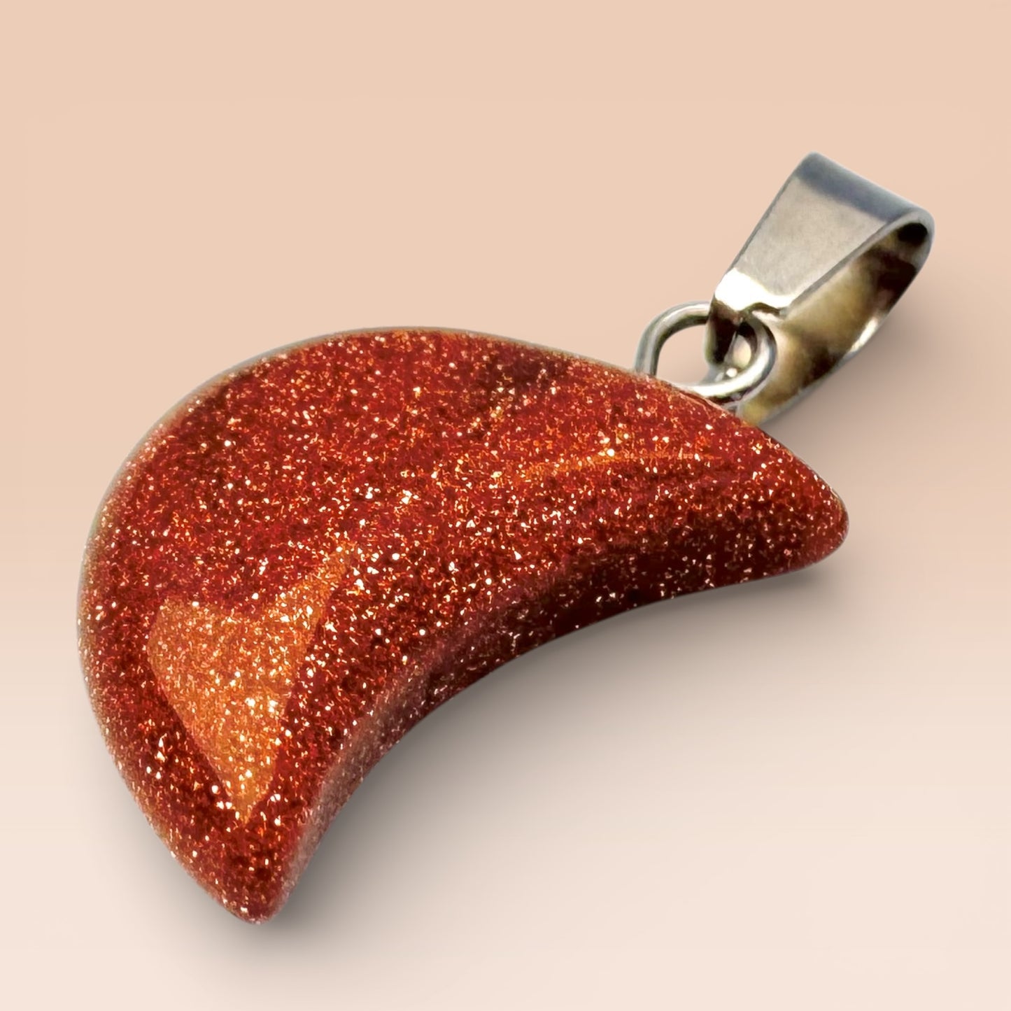 Goldstone Moon Pendant