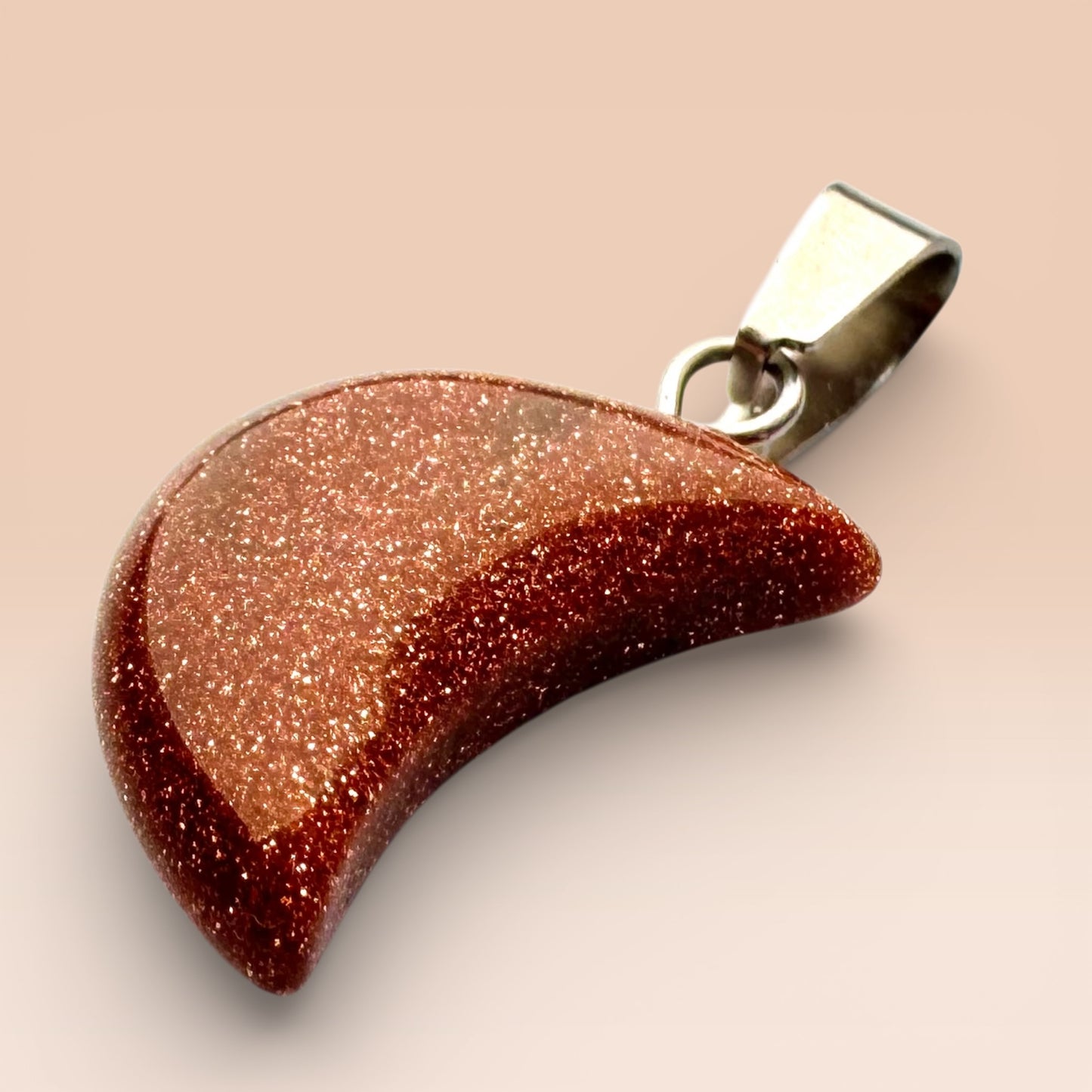 Goldstone Moon Pendant