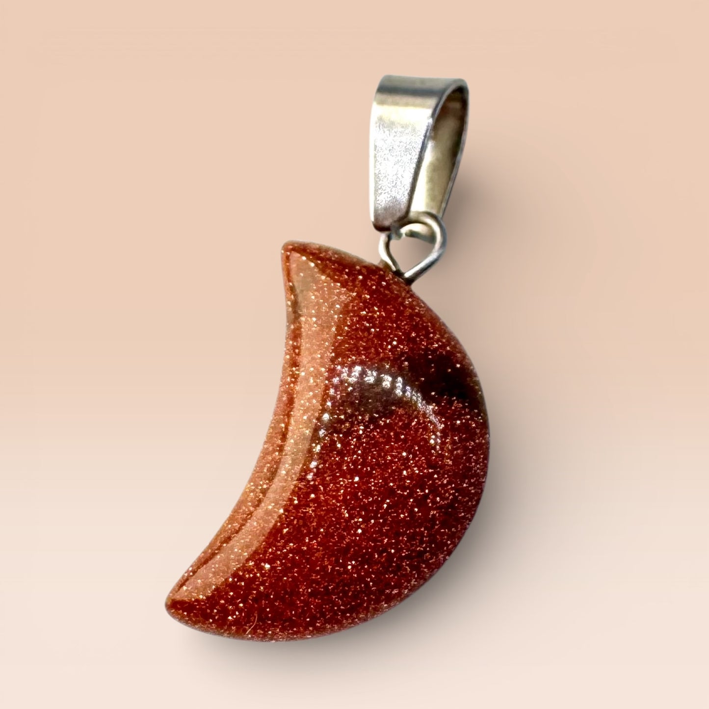 Goldstone Moon Pendant