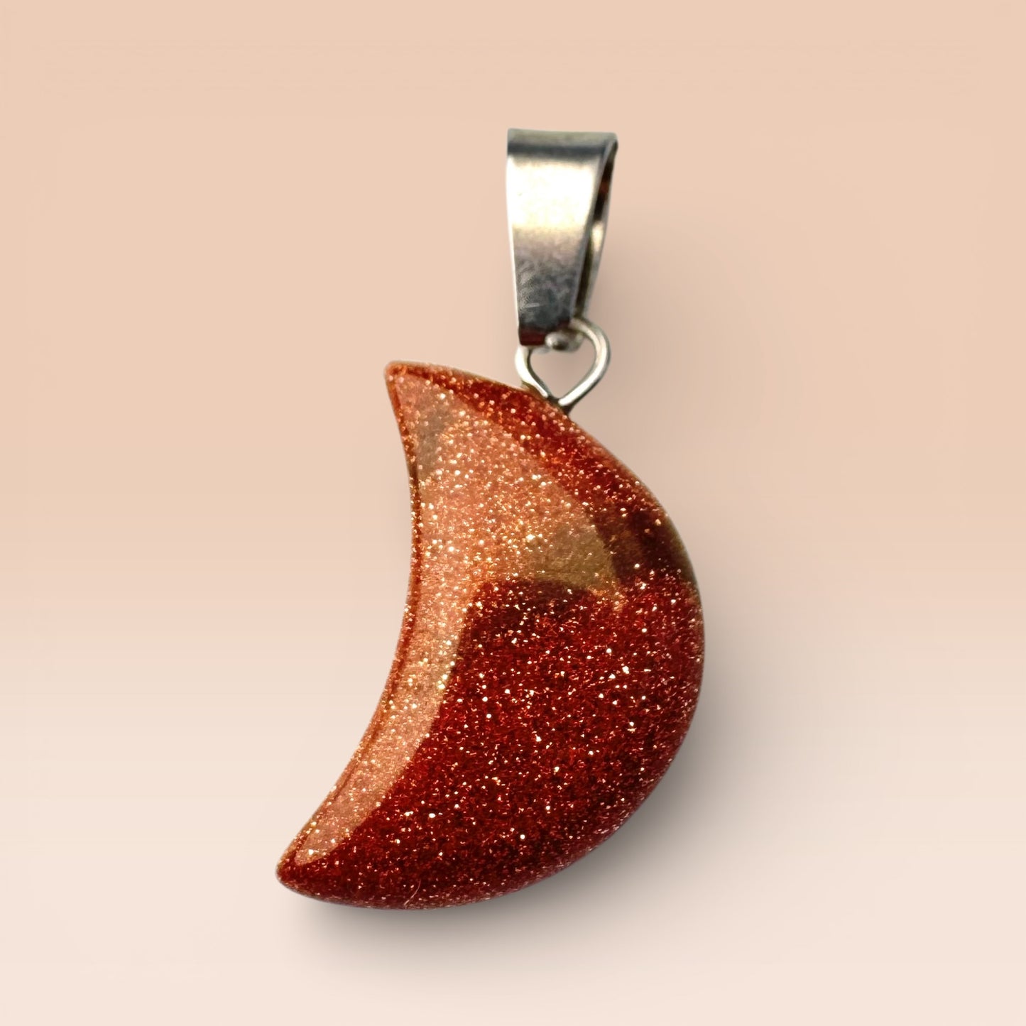 Goldstone Moon Pendant