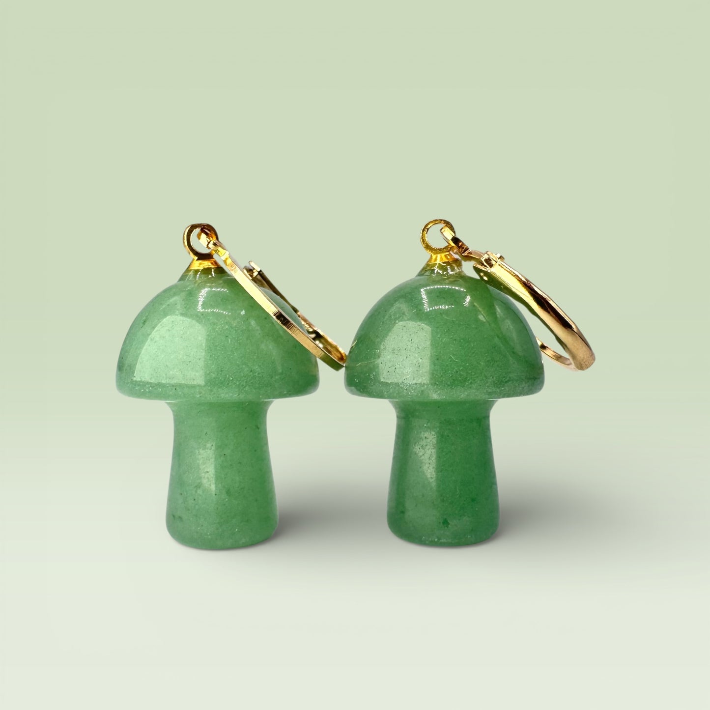 Green Aventurine Mushroom Earrings