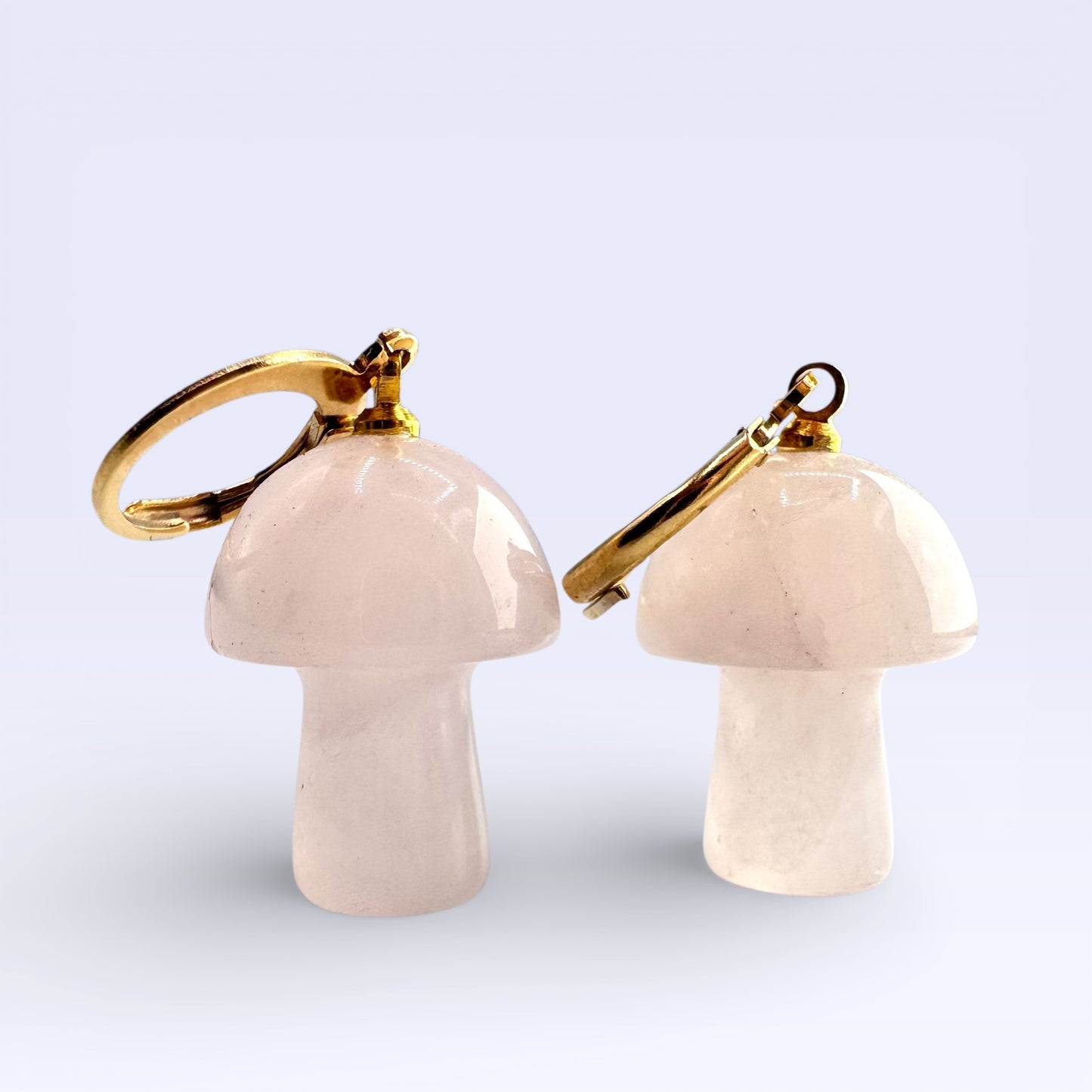 Rose Quartz Mushroom Earrings