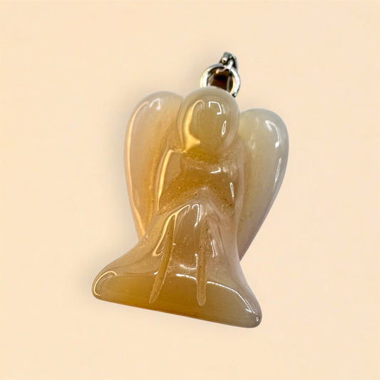 Grey Agate Angel Pendant (2cm)