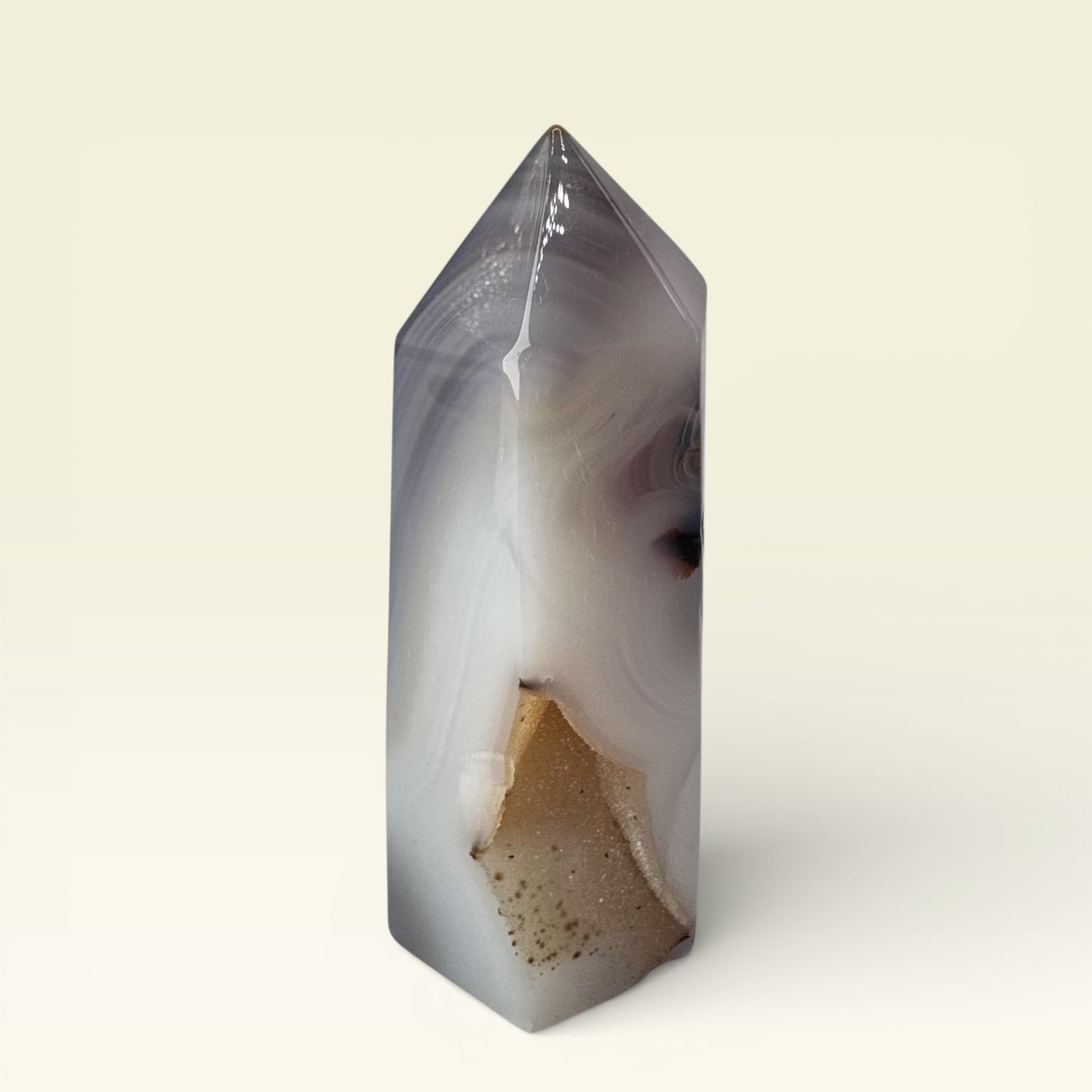 Grey Agate Druzy Tower (11.6cm)