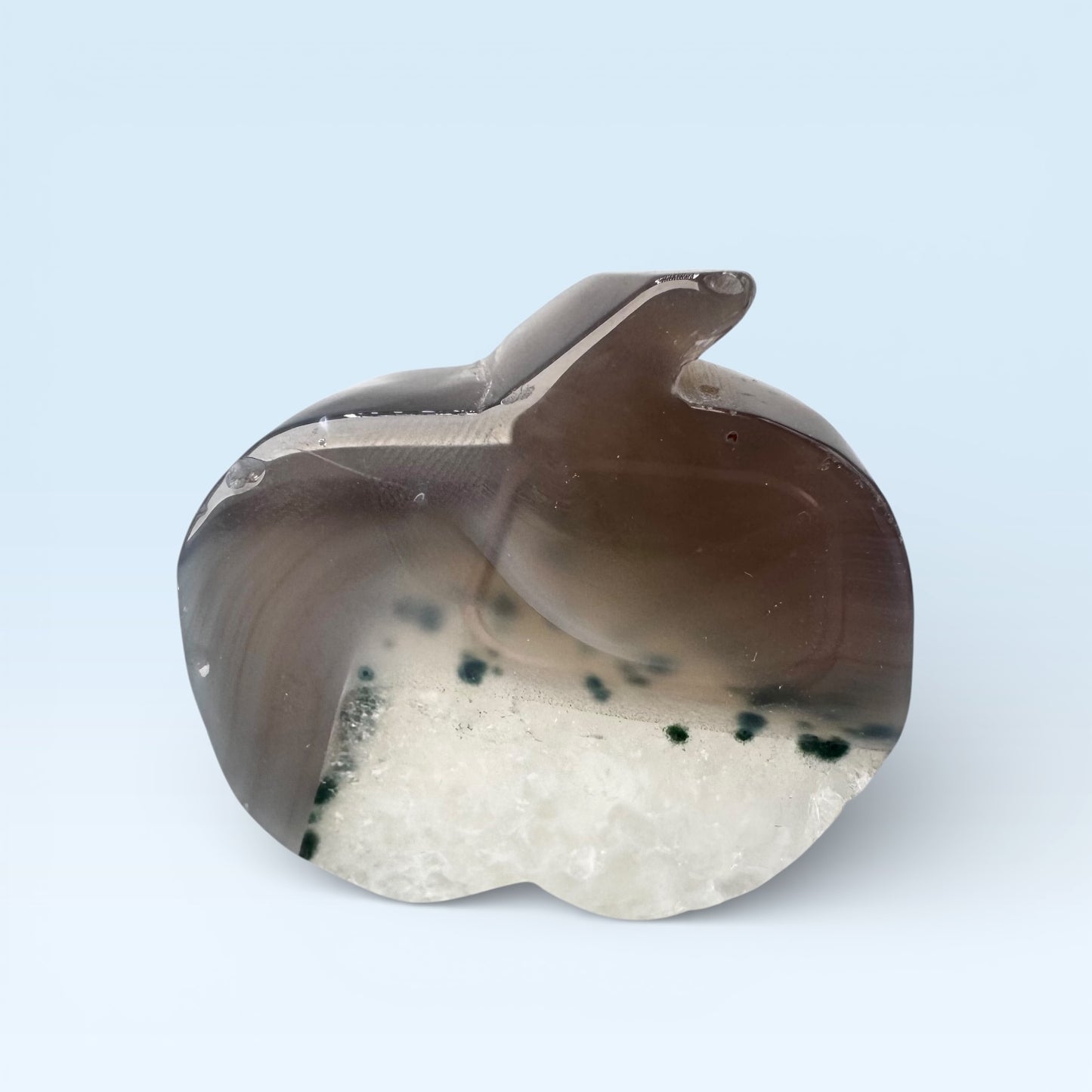 Grey Druzy Agate Apple 5cm