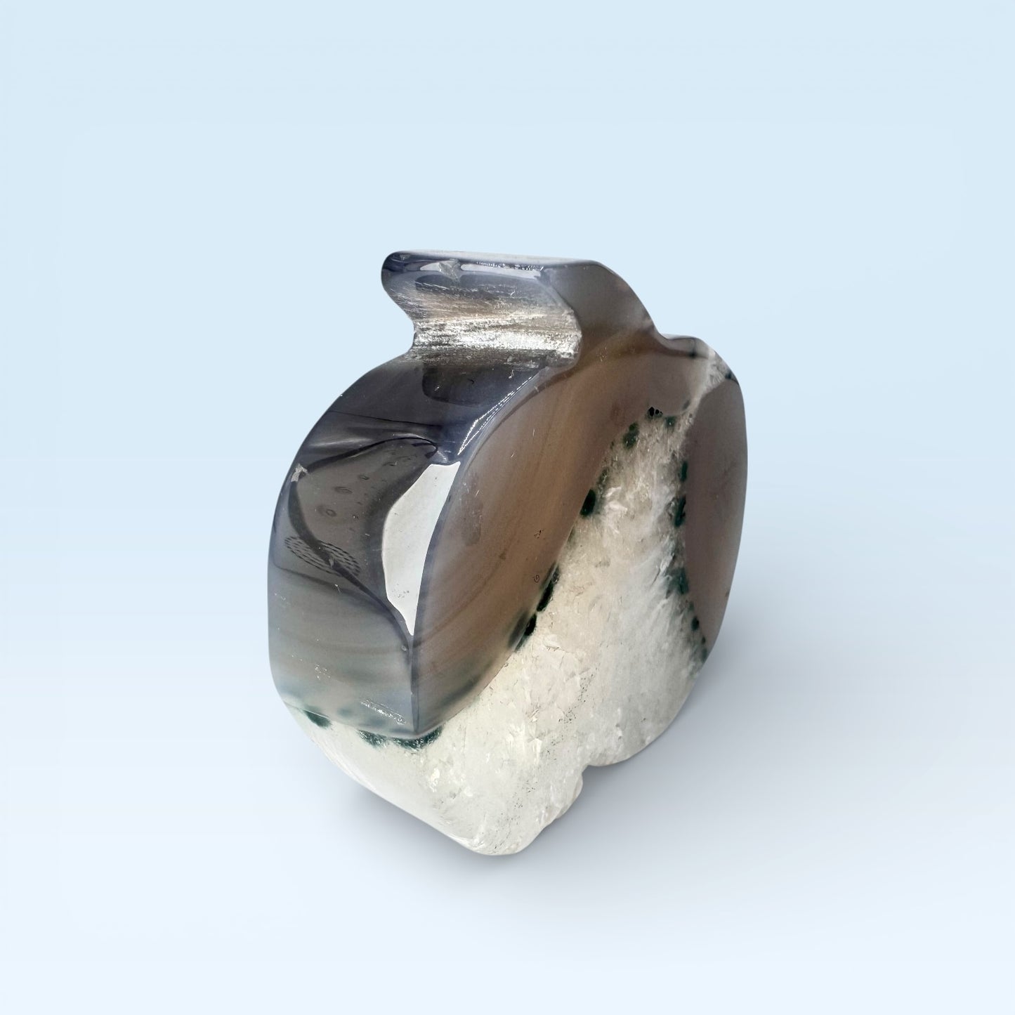 Grey Druzy Agate Apple 5cm