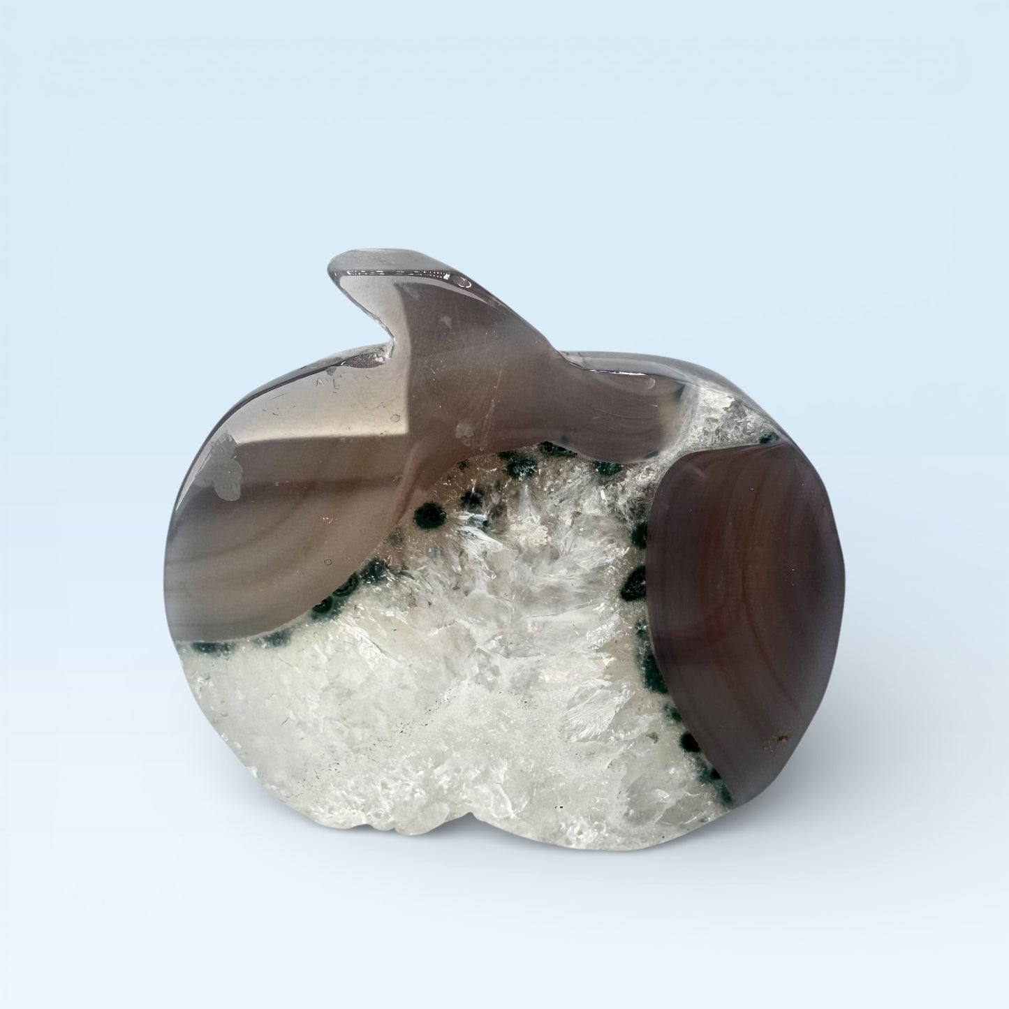 Grey Druzy Agate Apple 5cm