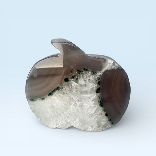 Grey Druzy Agate Apple 5cm