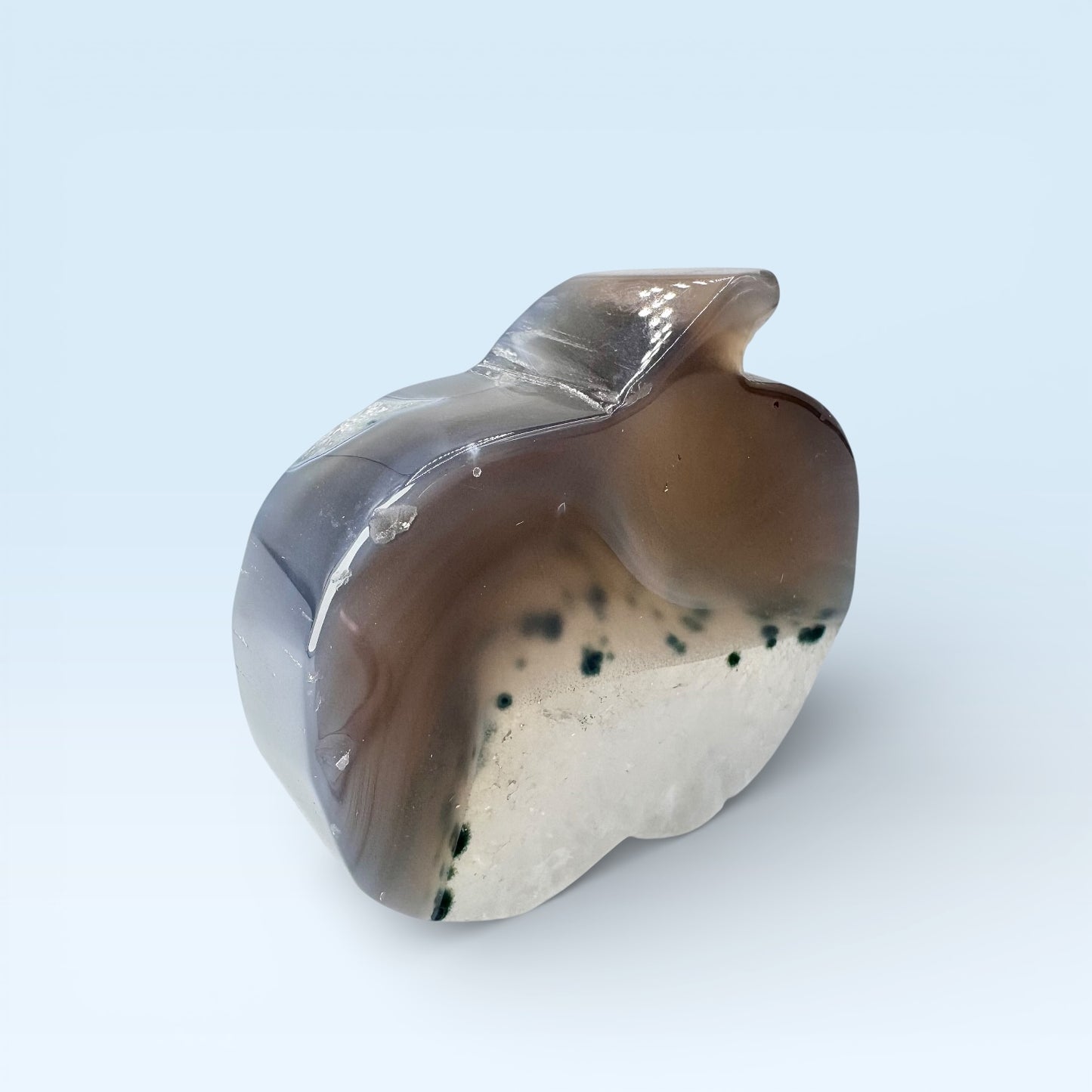 Grey Druzy Agate Apple 5cm